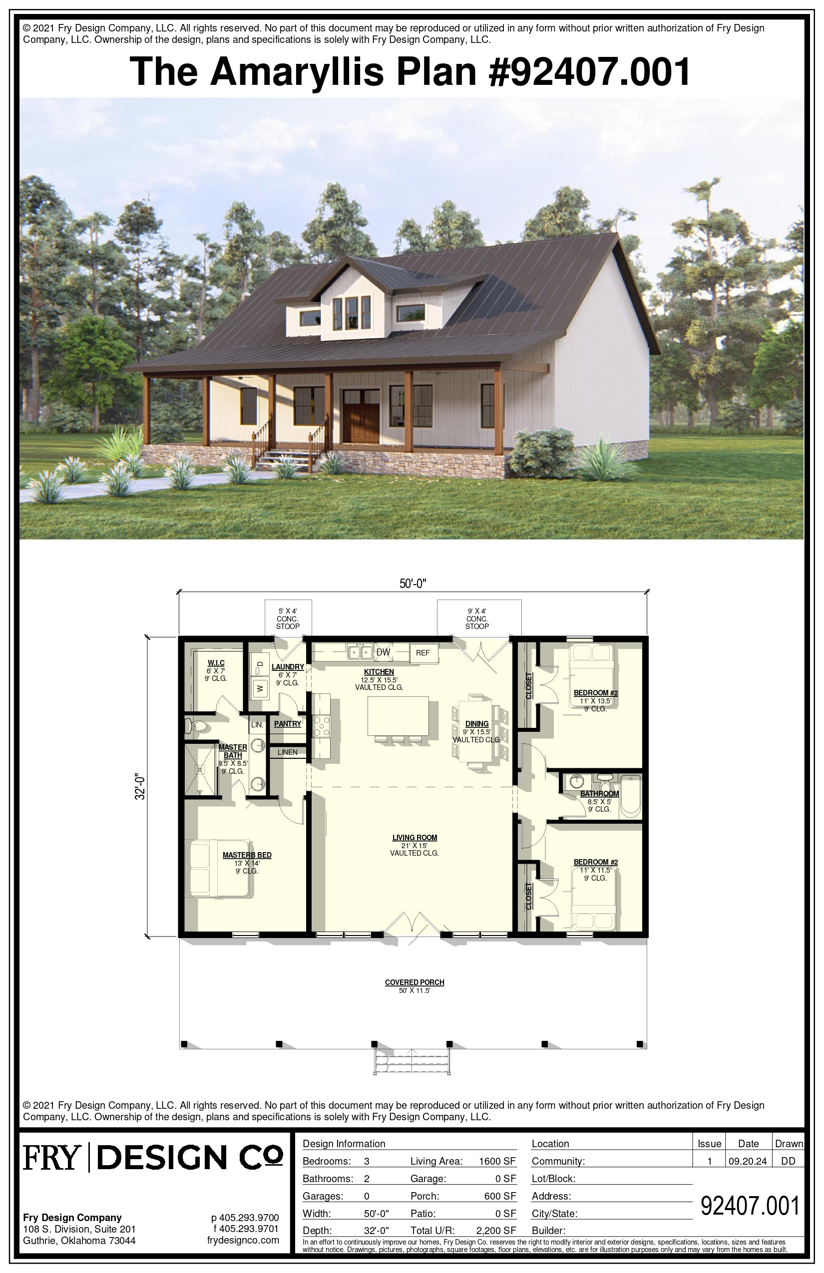 Amaryllis Plan (3/2/0 1,600 SF)