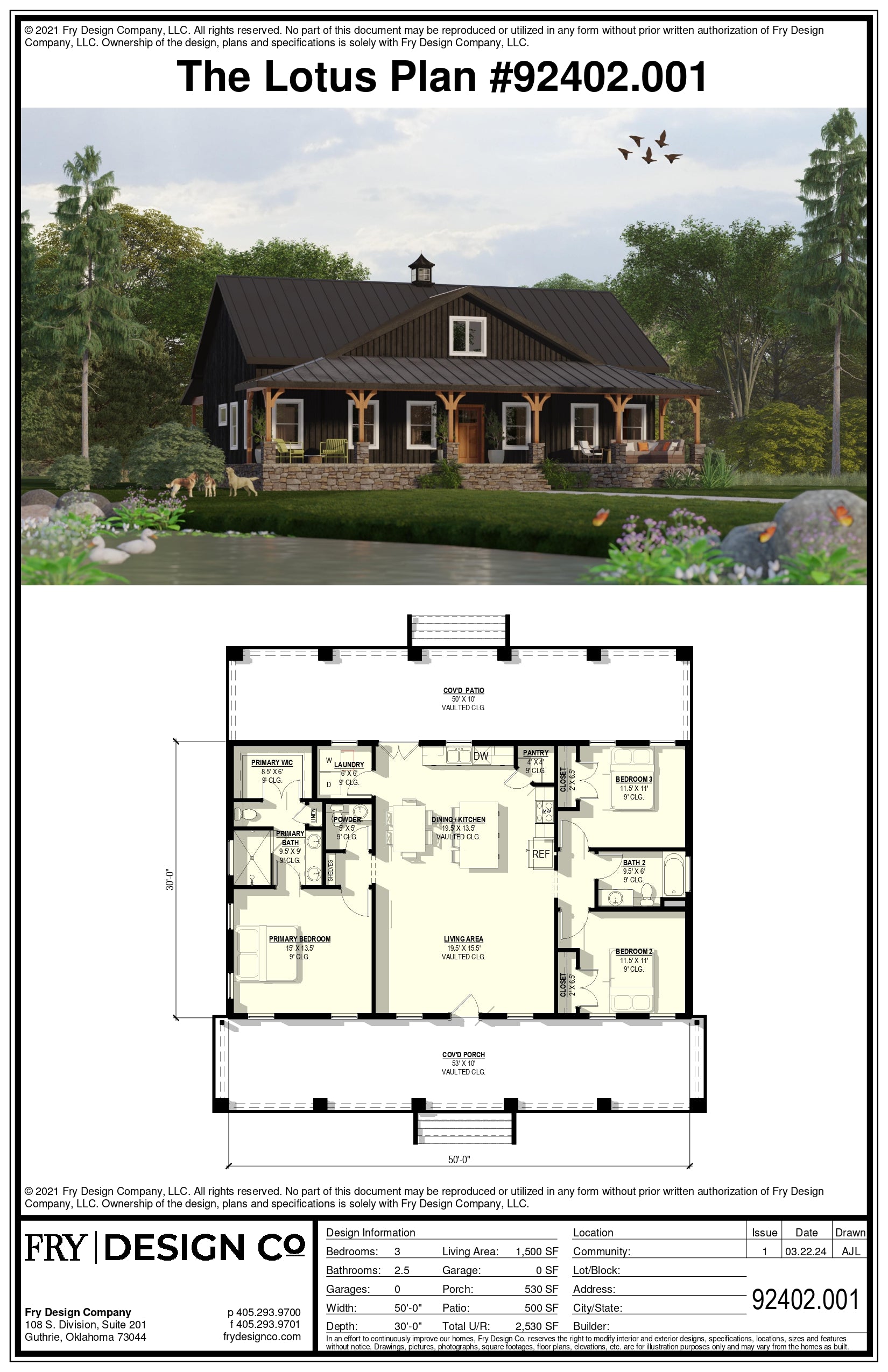 Lotus Plan (3/2.5/0 1,500 SF)
