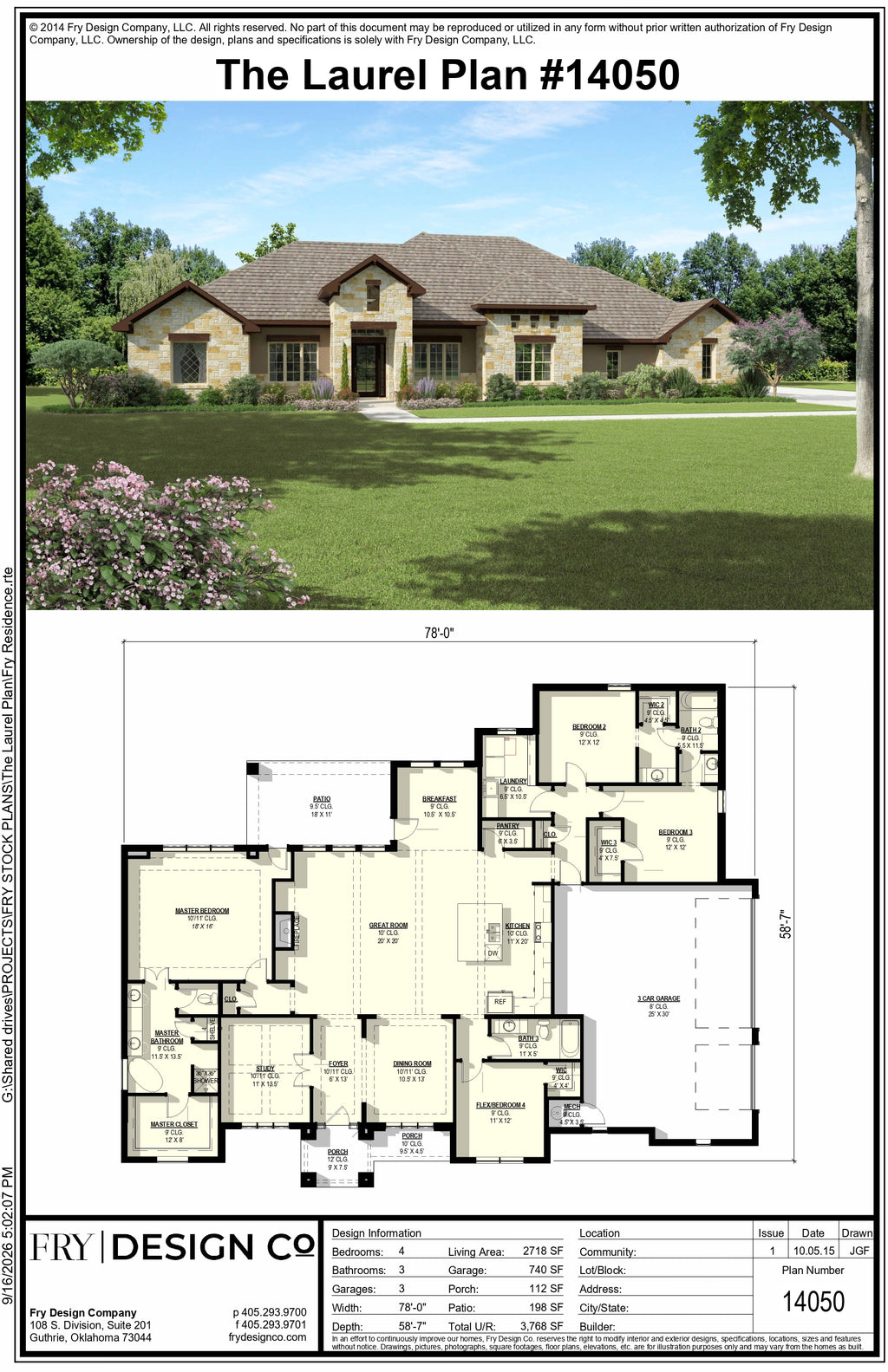 The Laurel Plan (4/3/3 2,900 SF)
