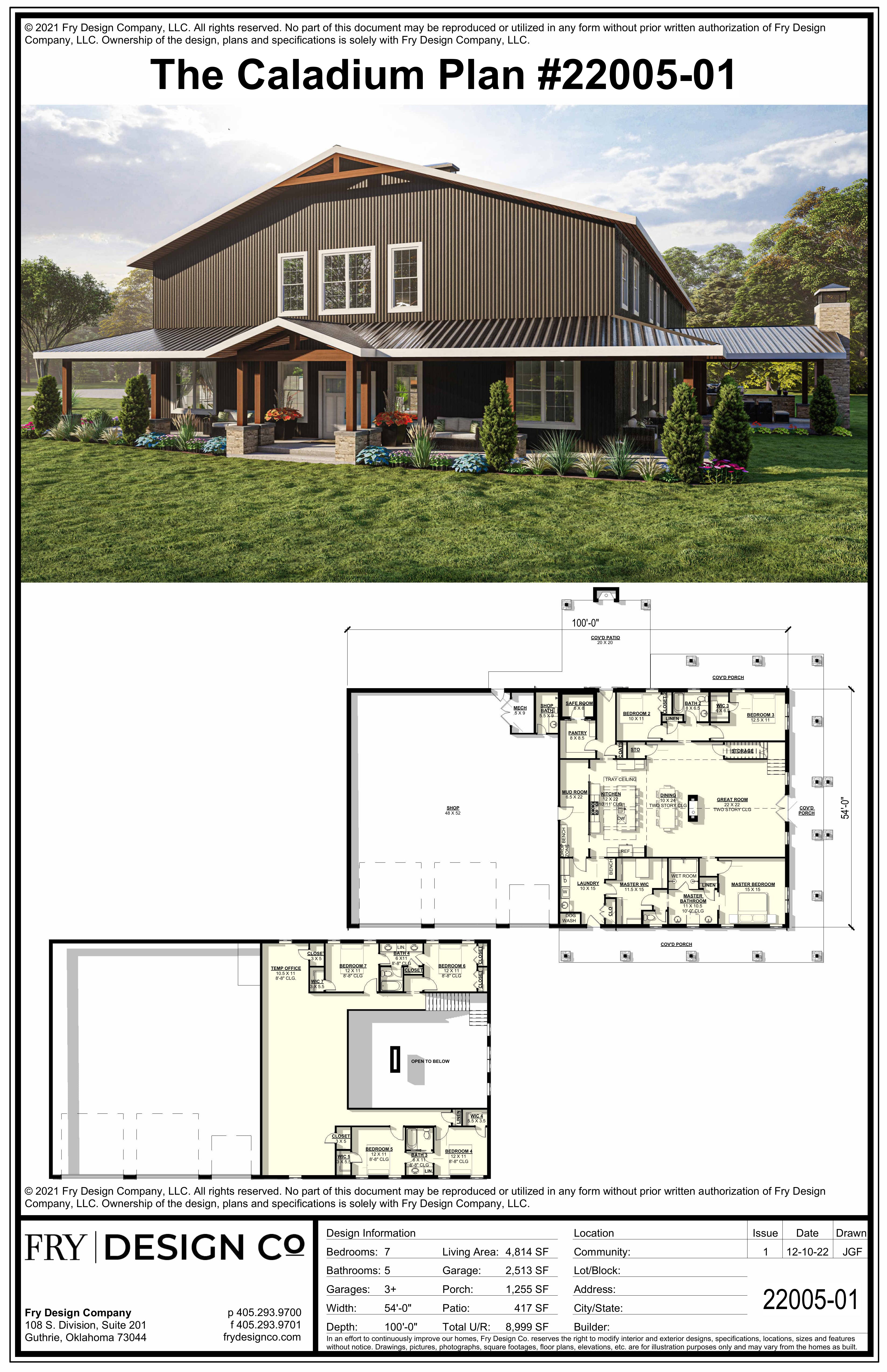 Caladium Plan (7/5/3 4,814 SF)