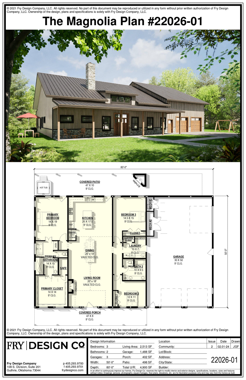 Magnolia Plan (5/3.5/0 4,623 SF)