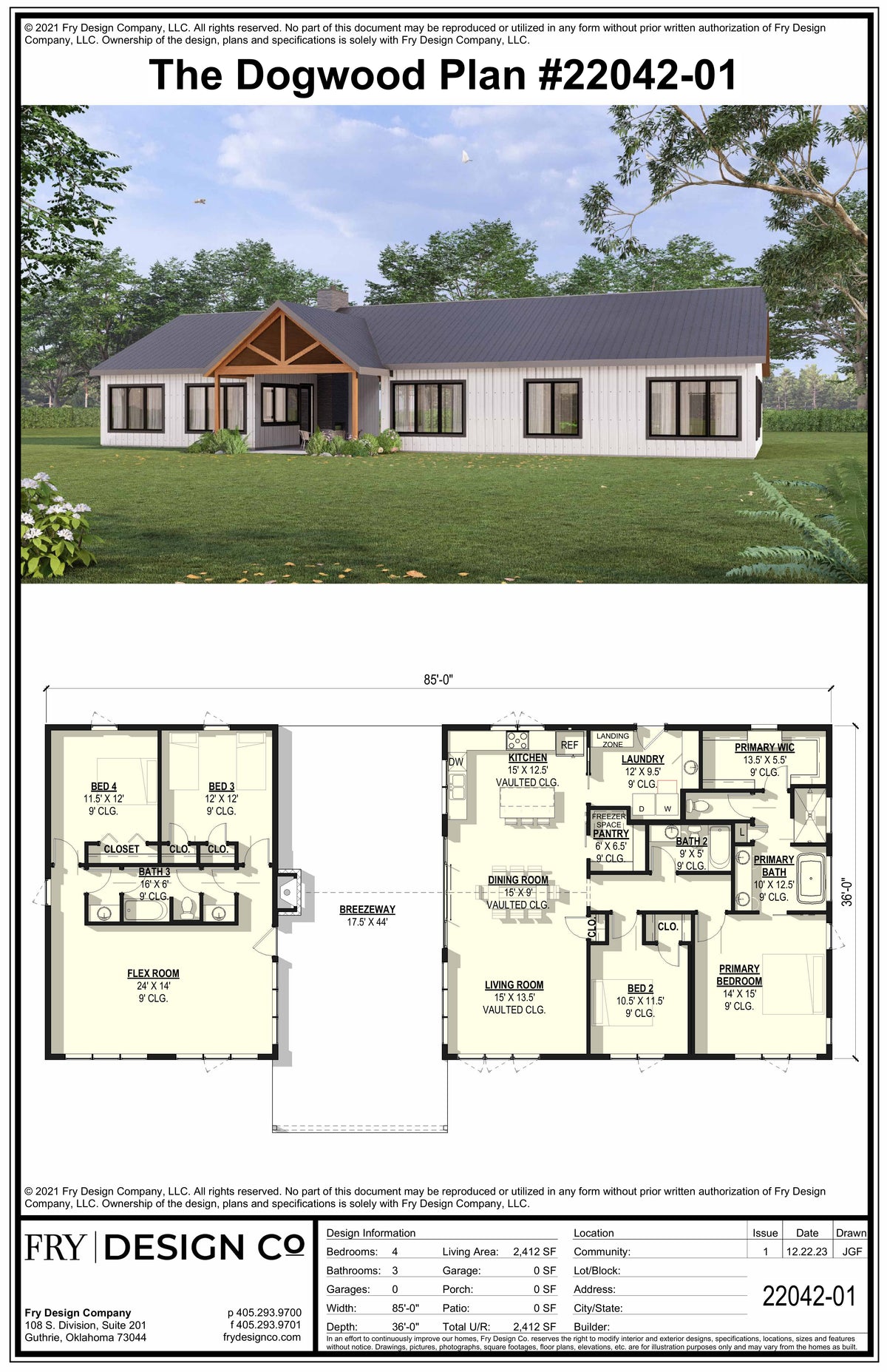 Dogwood Plan (4/3/0 2,412 SF)