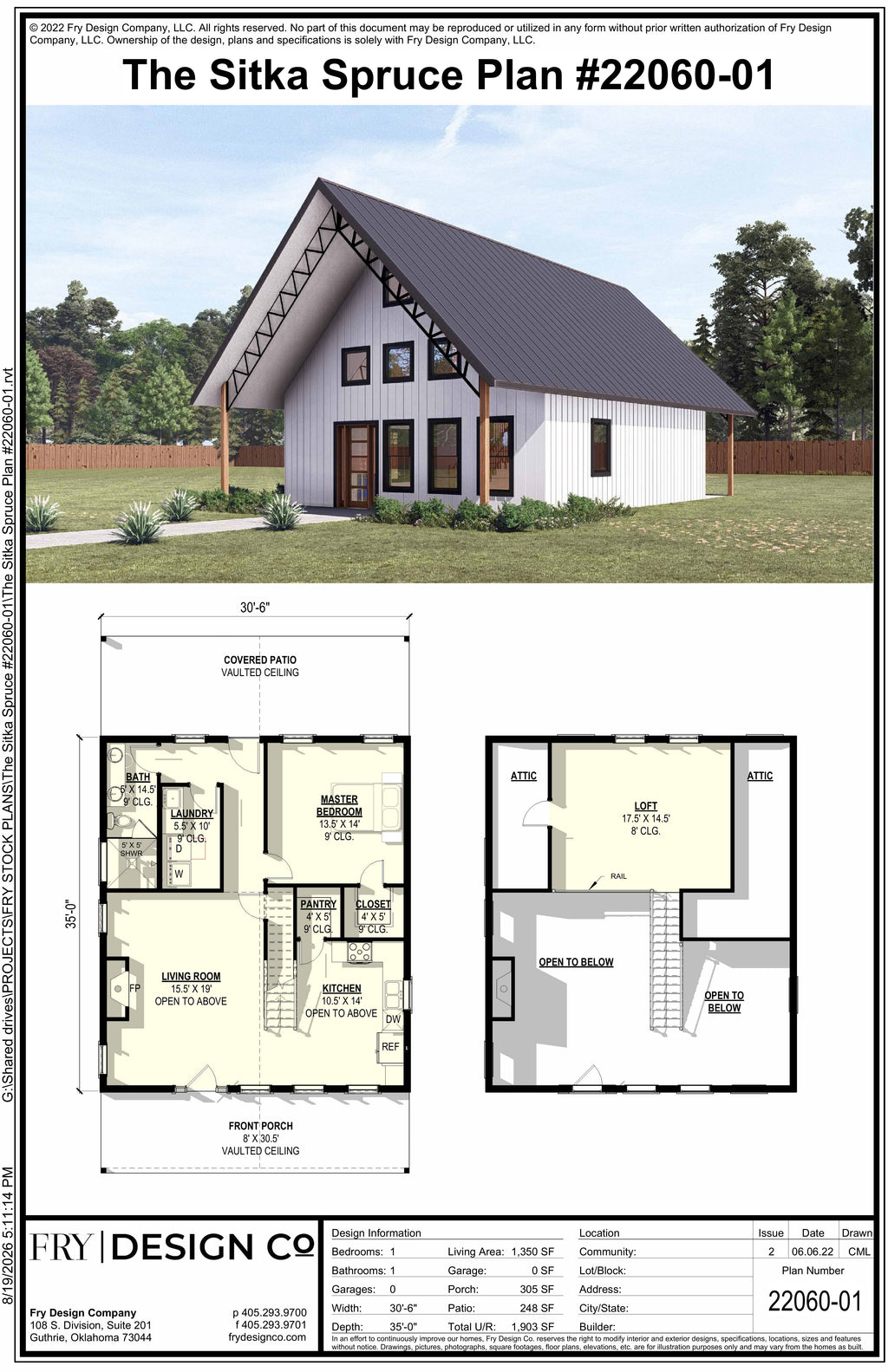Sitka Spruce Plan (1/1/0 1,350 SF)