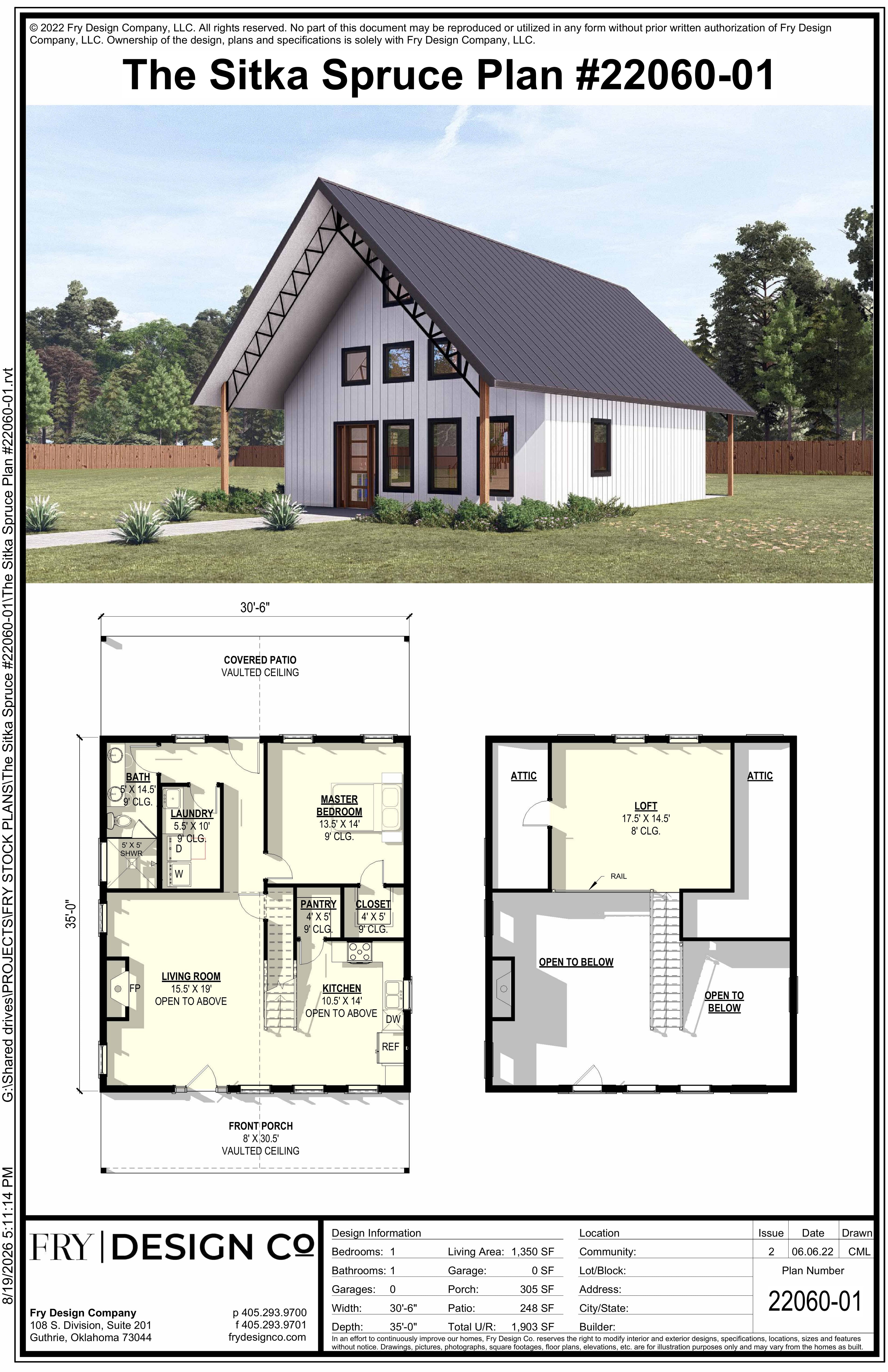Sitka Spruce Plan (1/1/0 1,350 SF)