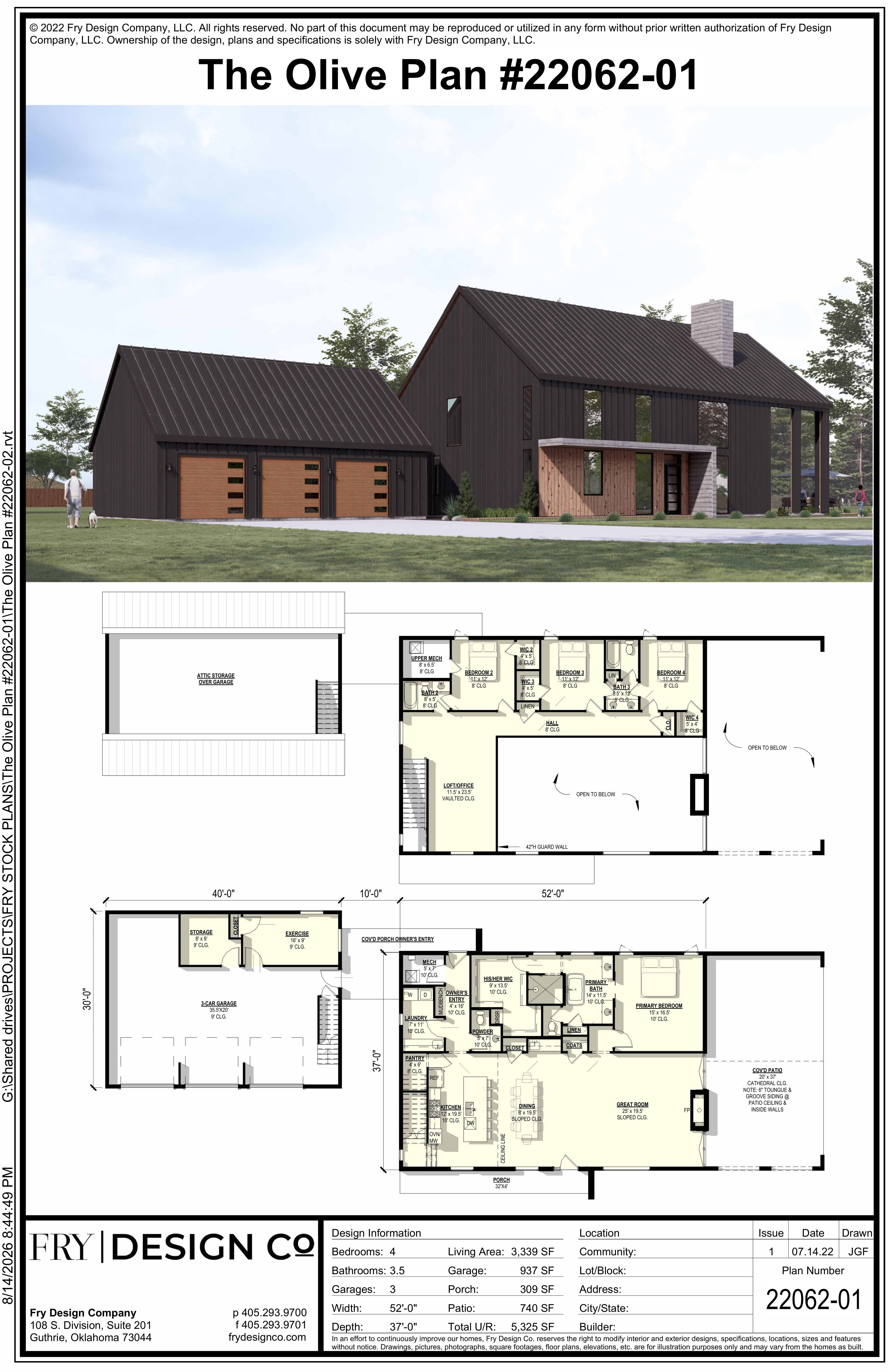 Olive Plan (4/3.5/3 3,339 SF)