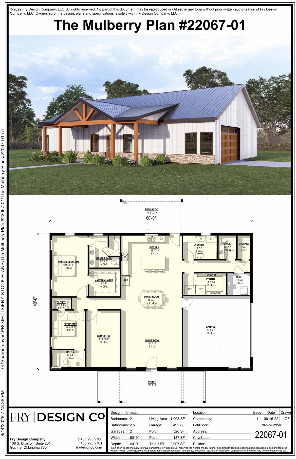 Mulberry Plan (2/2.5/2 1,908 SF)