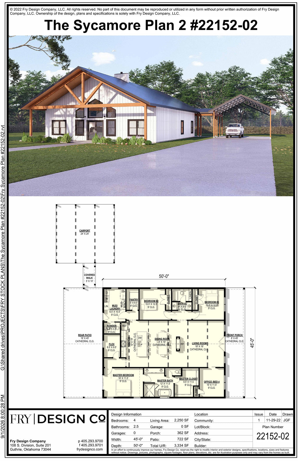 Sycamore #2 Plan (4/2.5/0 2,250 SF)