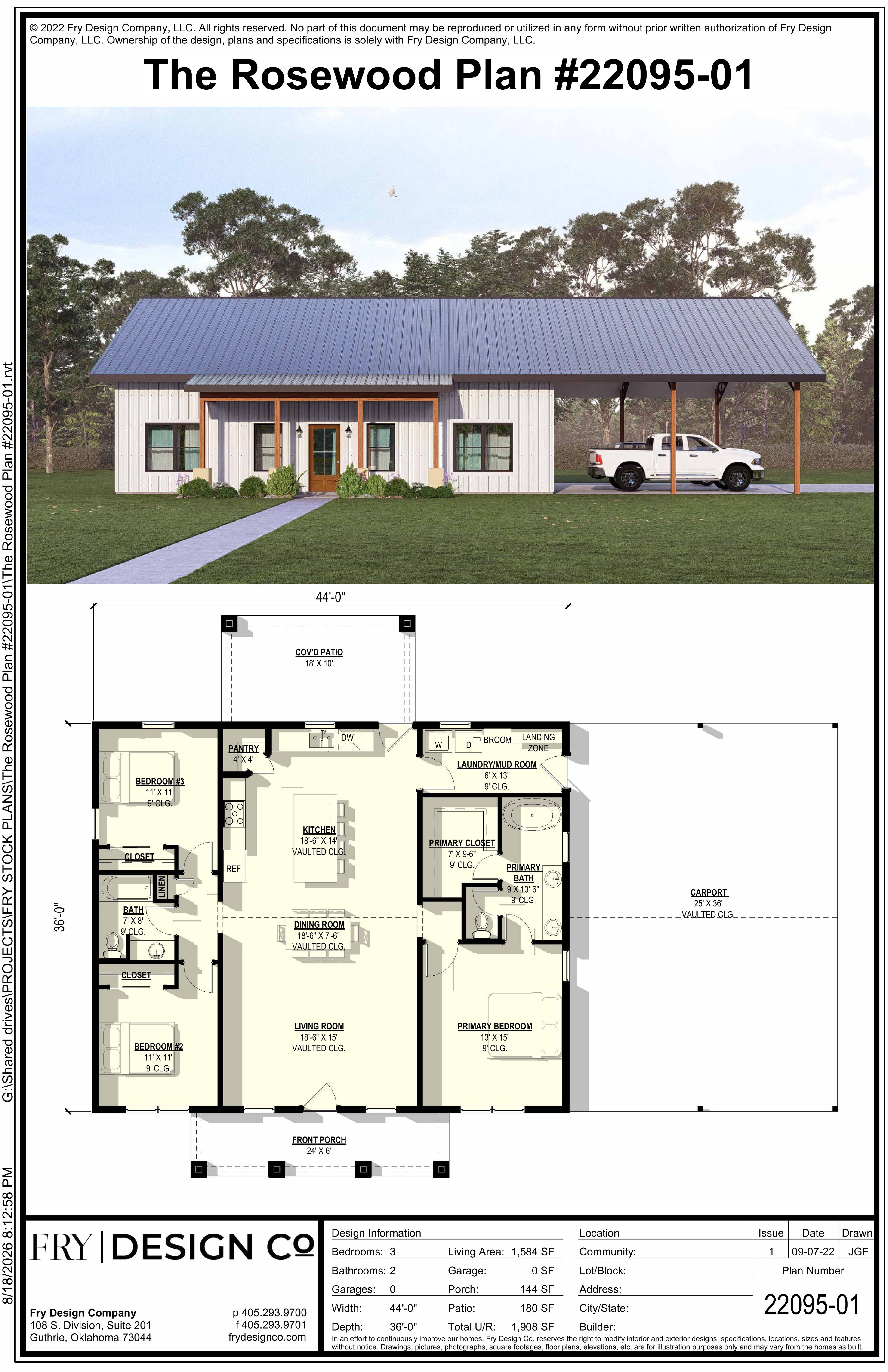 Rosewood Plan (3/2/0 1,584 SF)