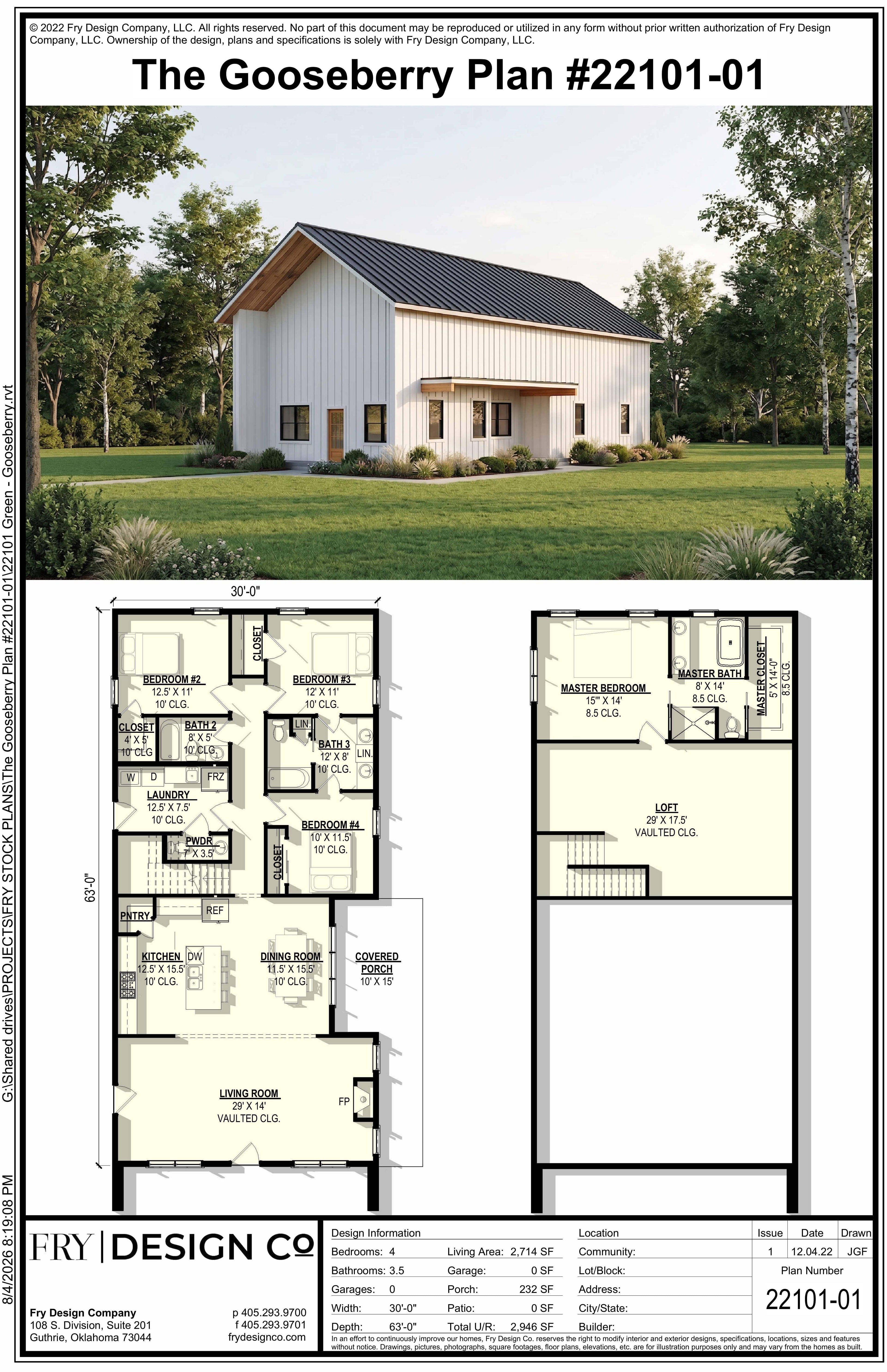 Gooseberry Plan (4/3.5/0 2,714 SF)