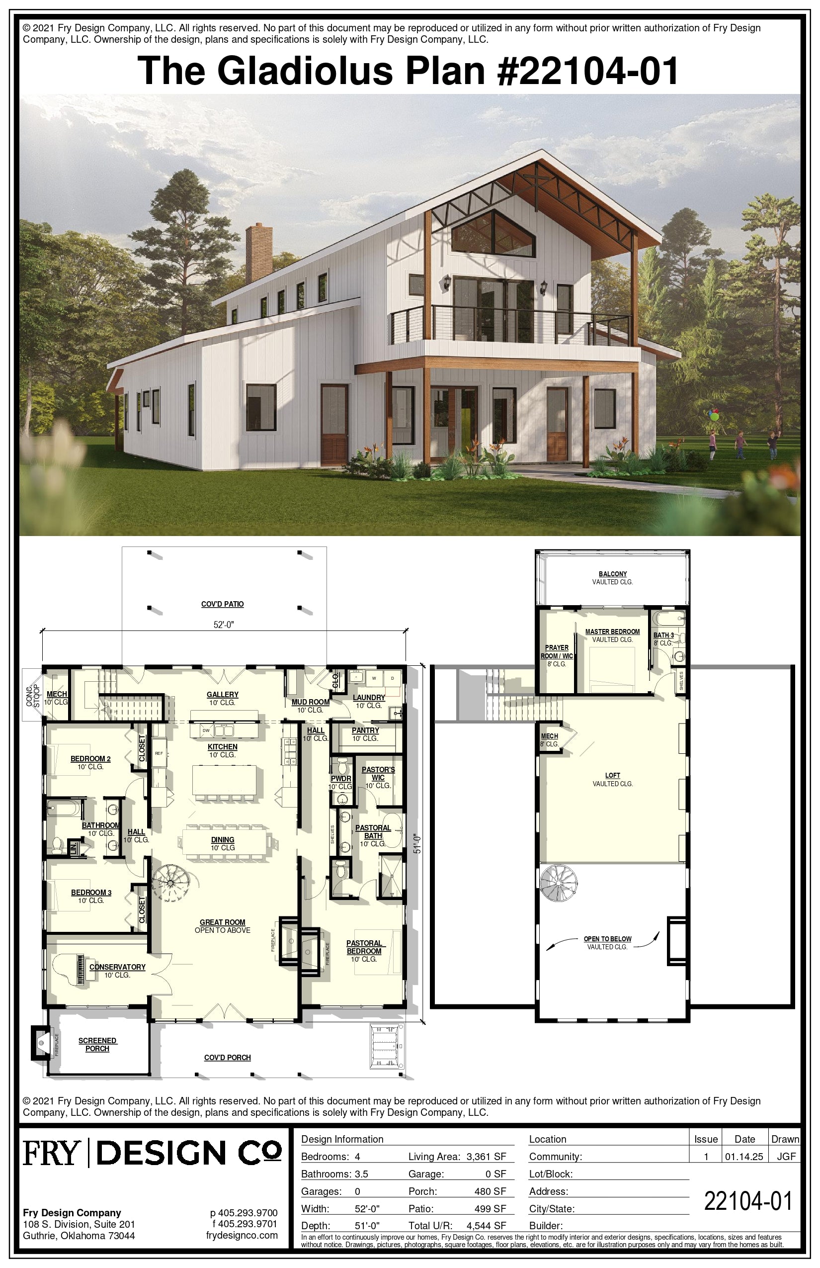 Gladiolus Plan (4/3.5/0 3,361 SF)
