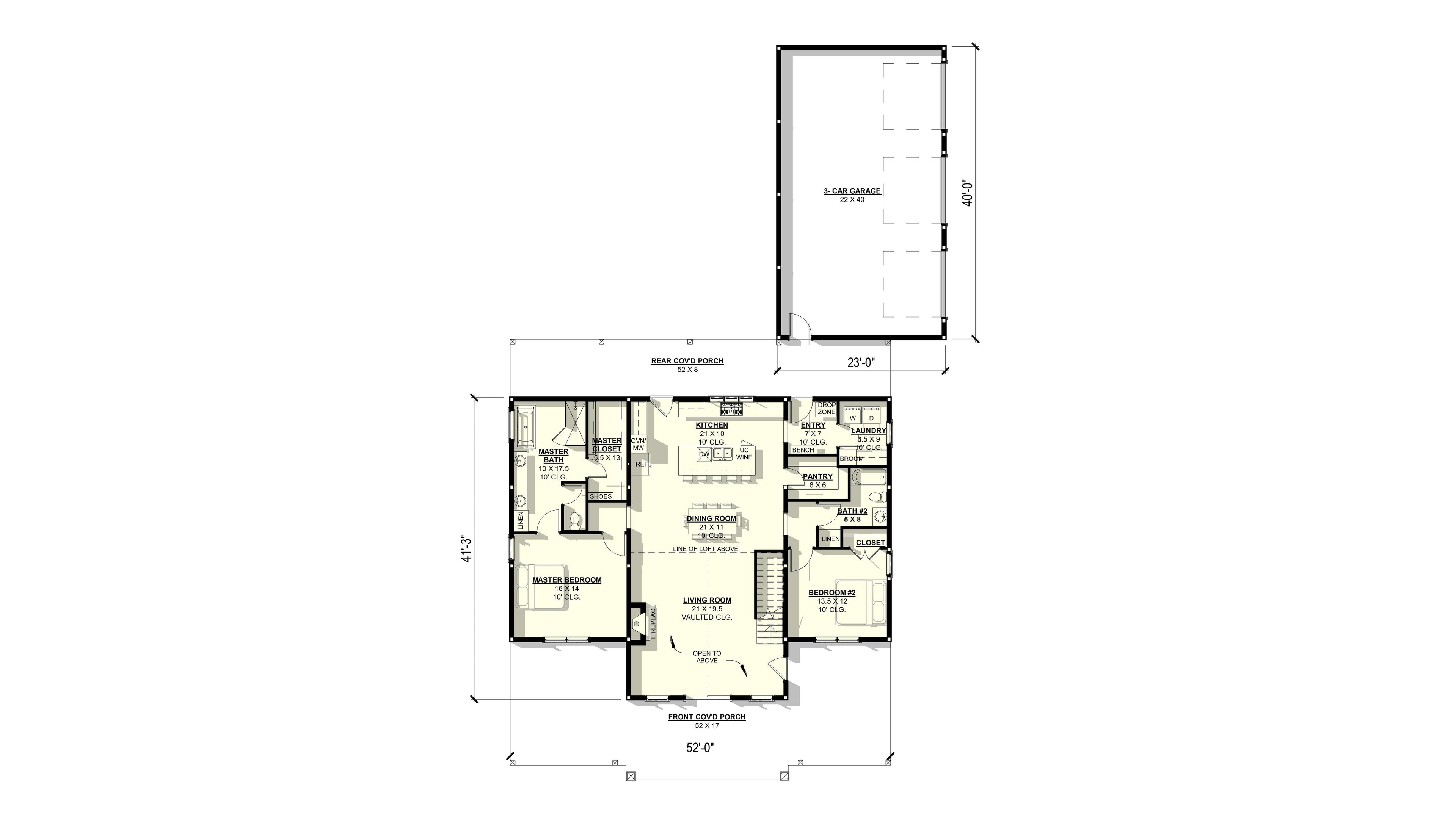 Hosta Plan (3/3/3 2,368 SF)
