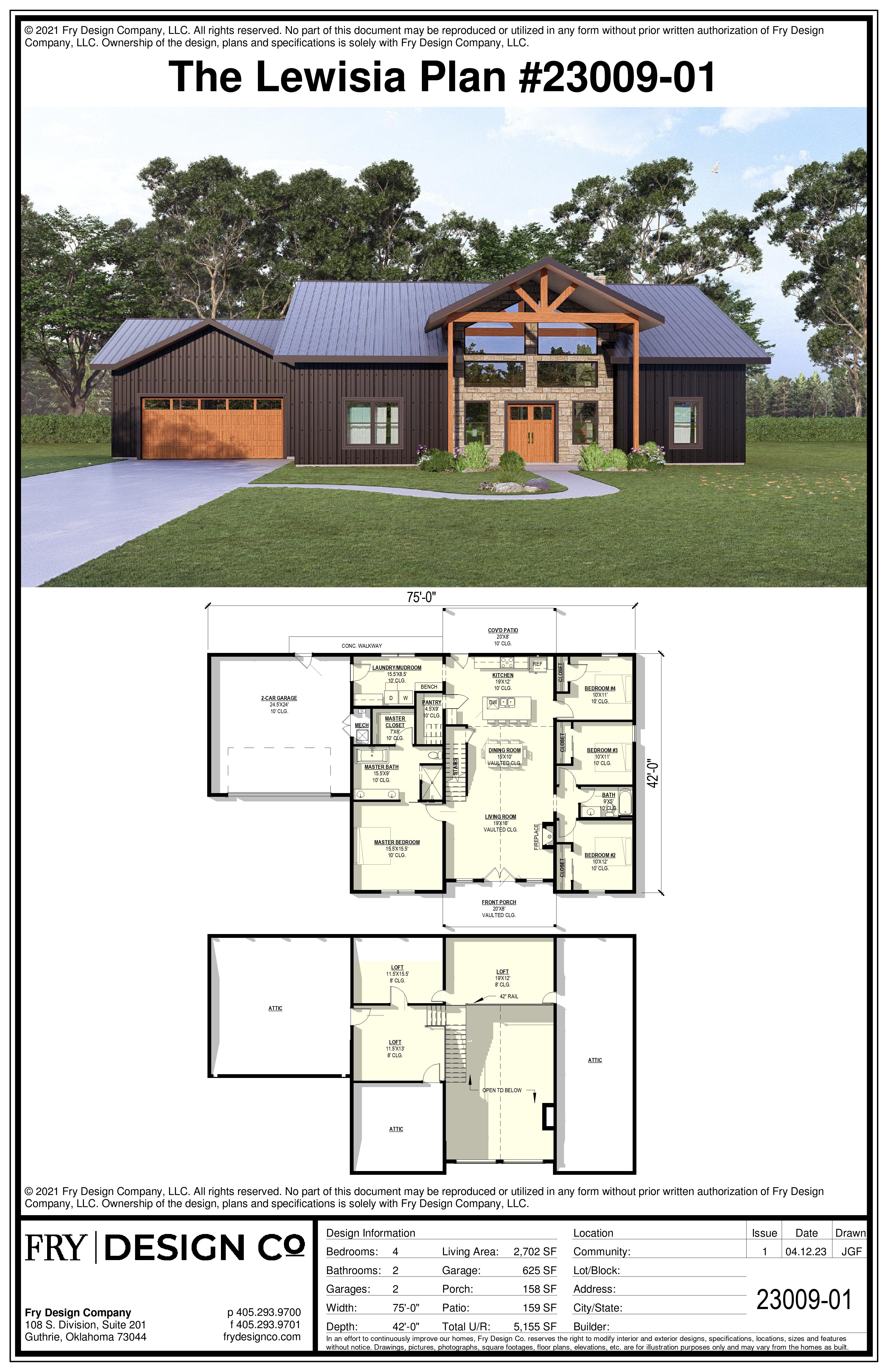 Lewisia Plan (4/2/2 2,702 SF)