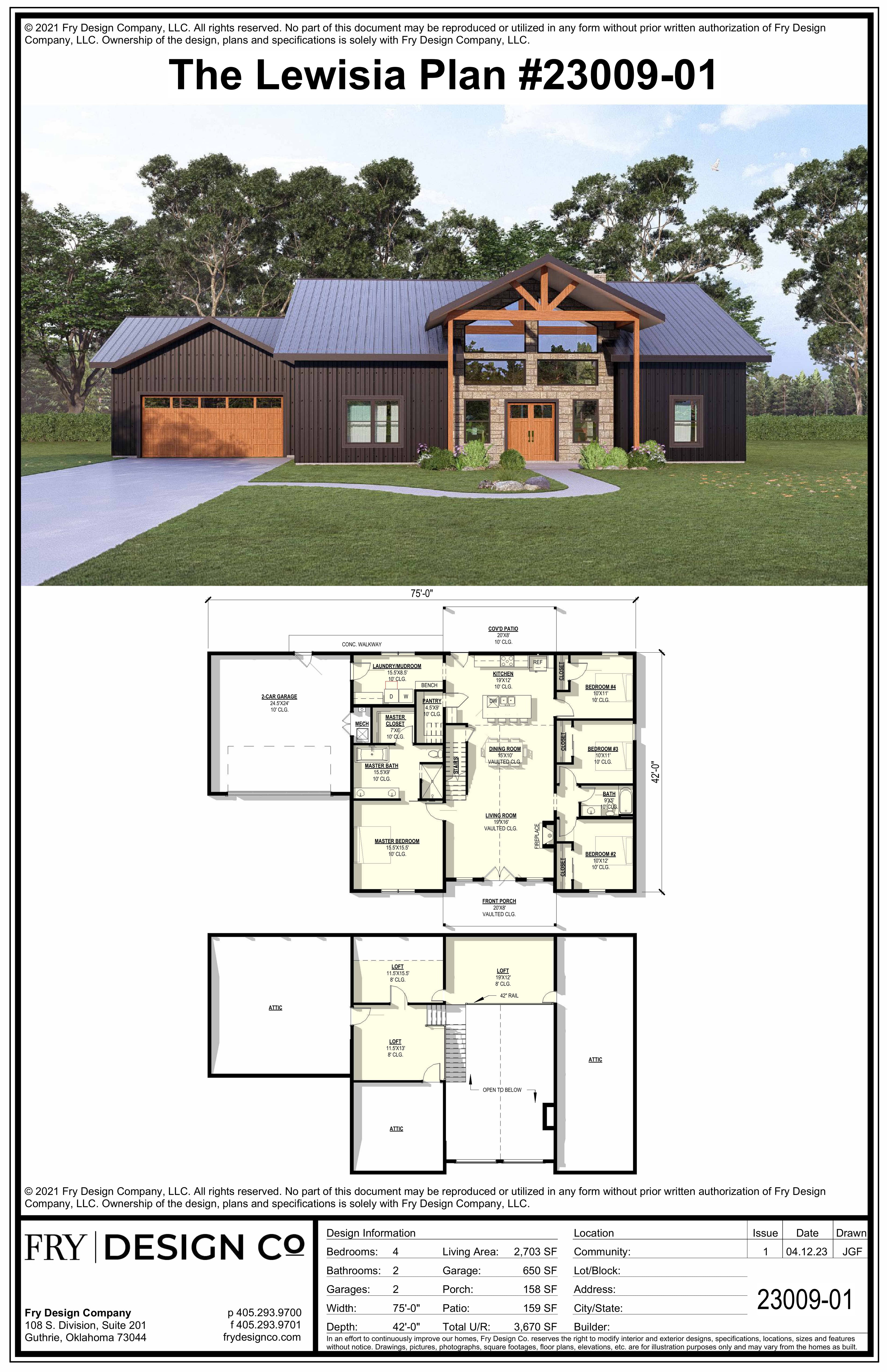 Lewisia Plan (4/2/2 2,703 SF)