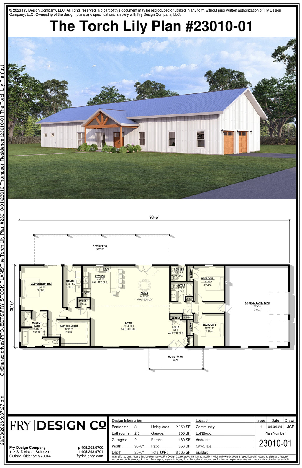 Torch Lily Plan (3/2.5/2 2,250 SF)