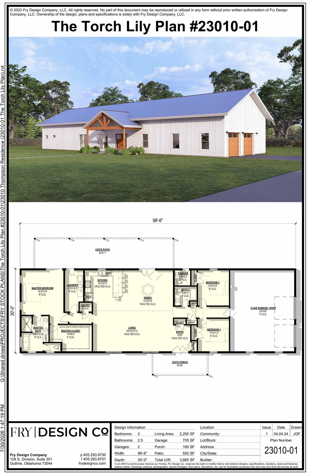 Torch Lily Plan (3/2.5/2 2,250 SF)
