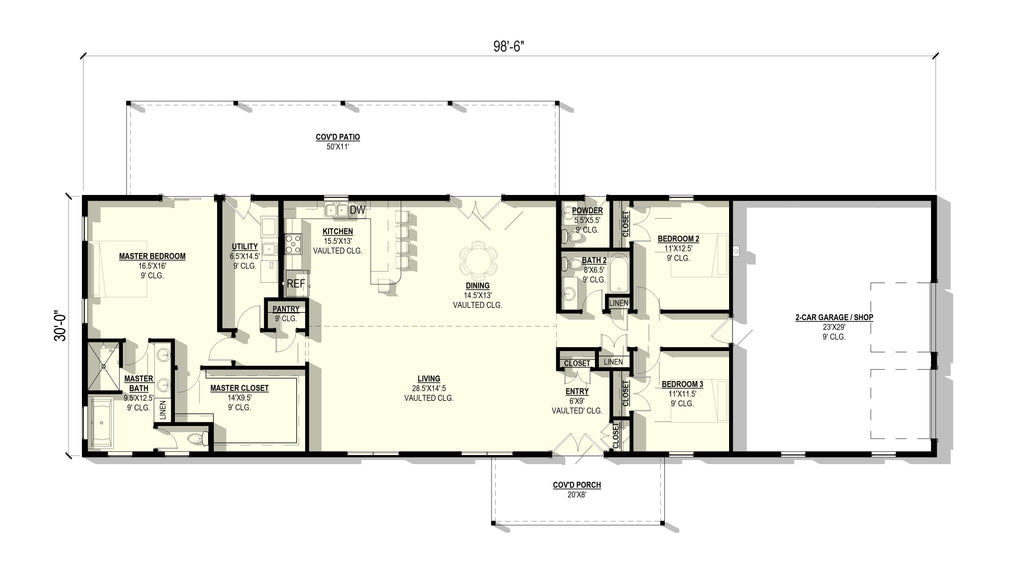 Torch Lily Plan (3/2.5/2 2,250 SF)