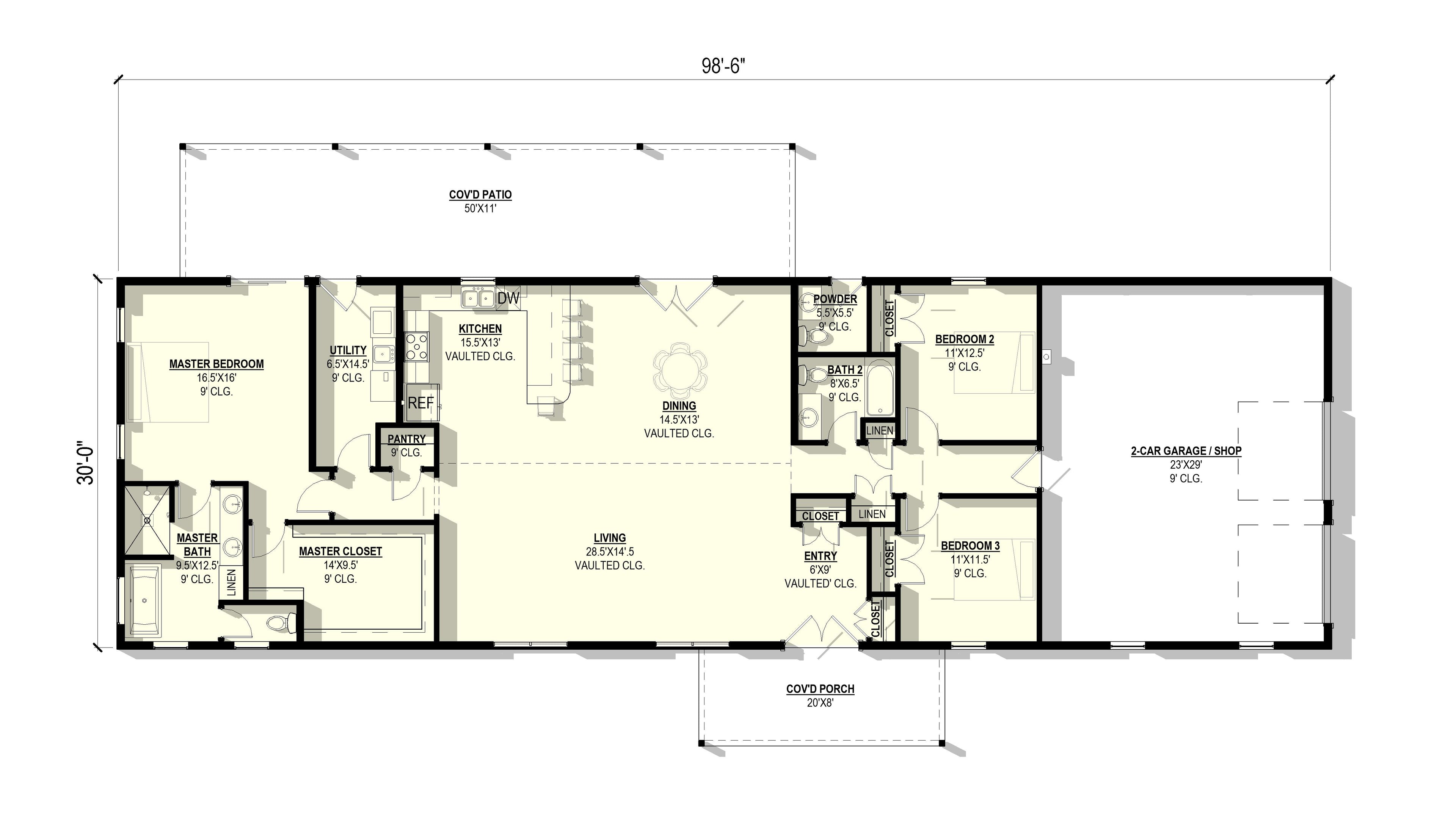 Torch Lily Plan (3/2.5/2 2,250 SF)