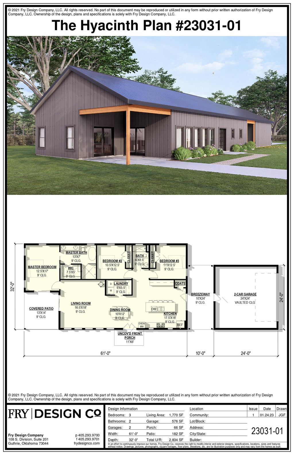 Hyacinth Plan (3/2/2 1,770 SF)