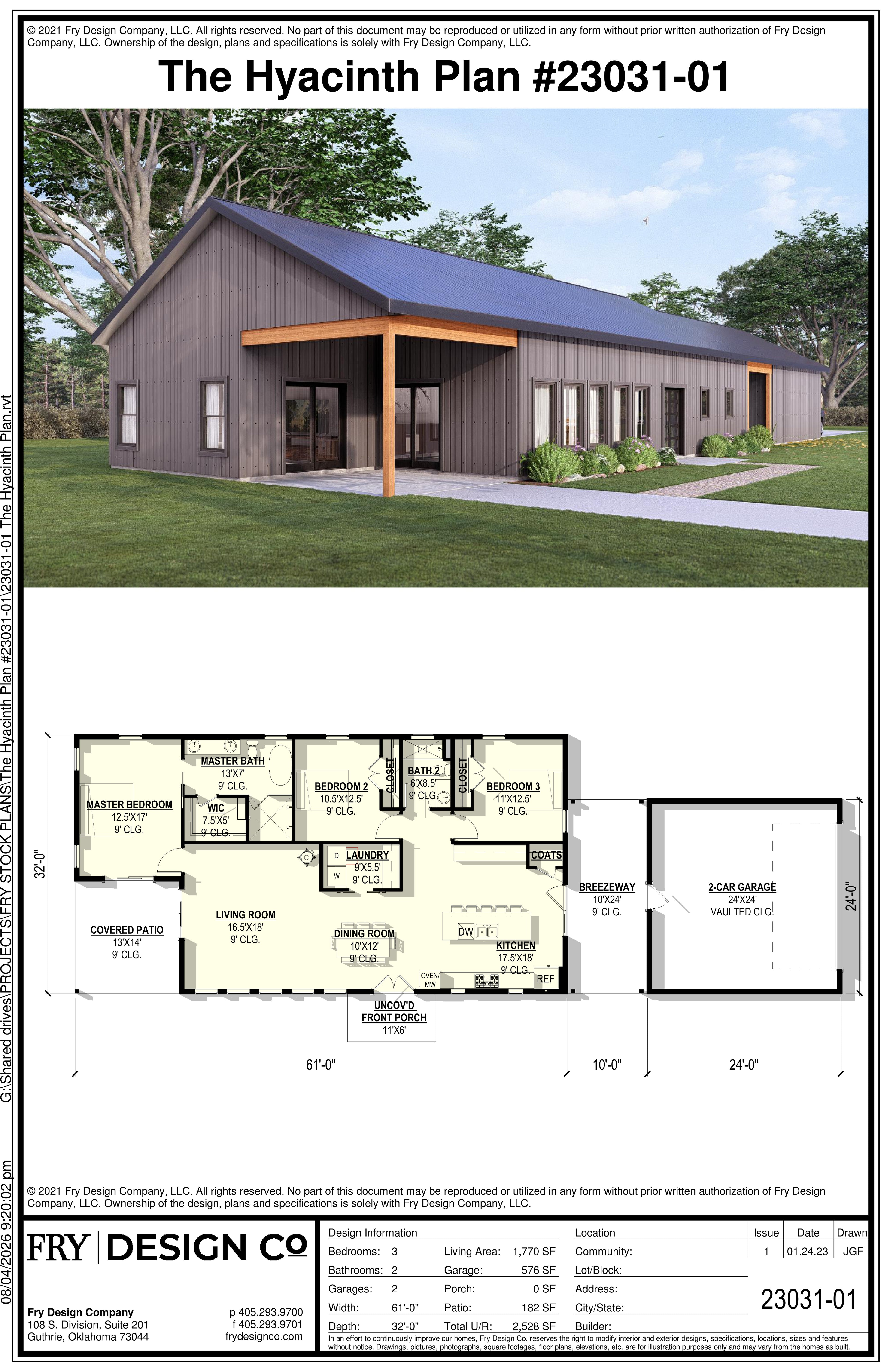 Hyacinth Plan (3/2/2 1,770 SF)