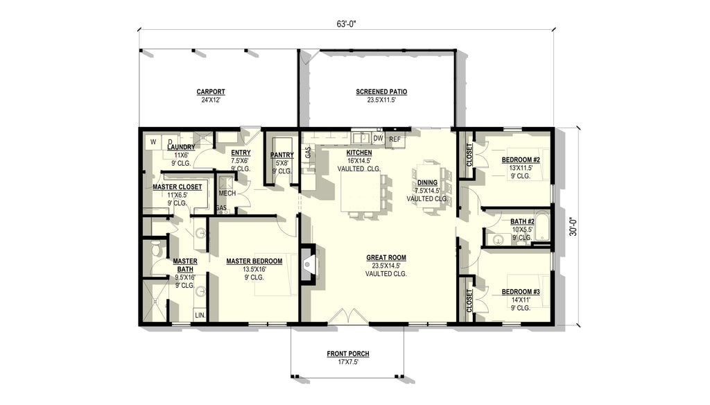 Daffodil Plan (3/2/0 1,890 SF)