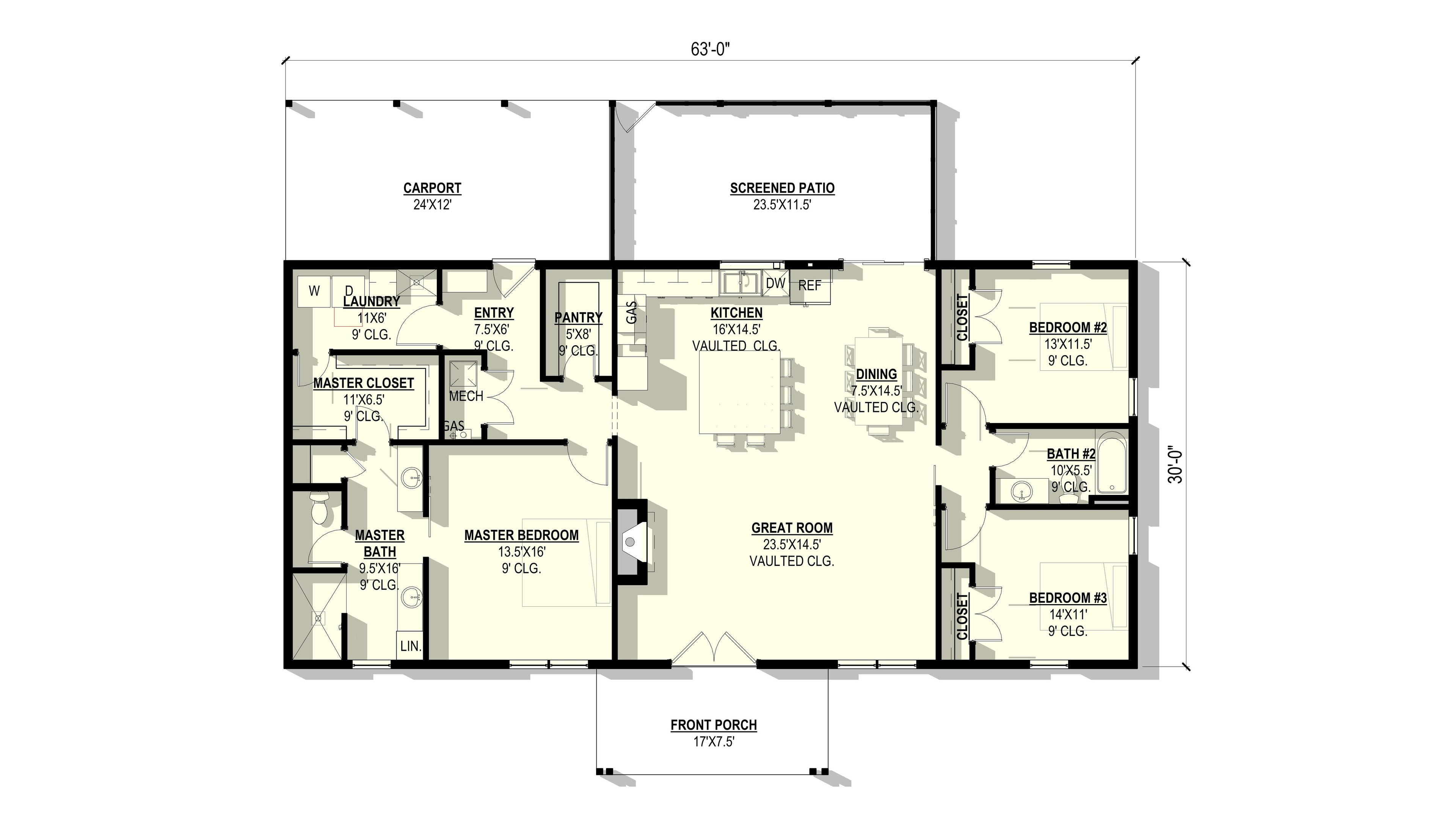 Daffodil Plan (3/2/0 1,890 SF)