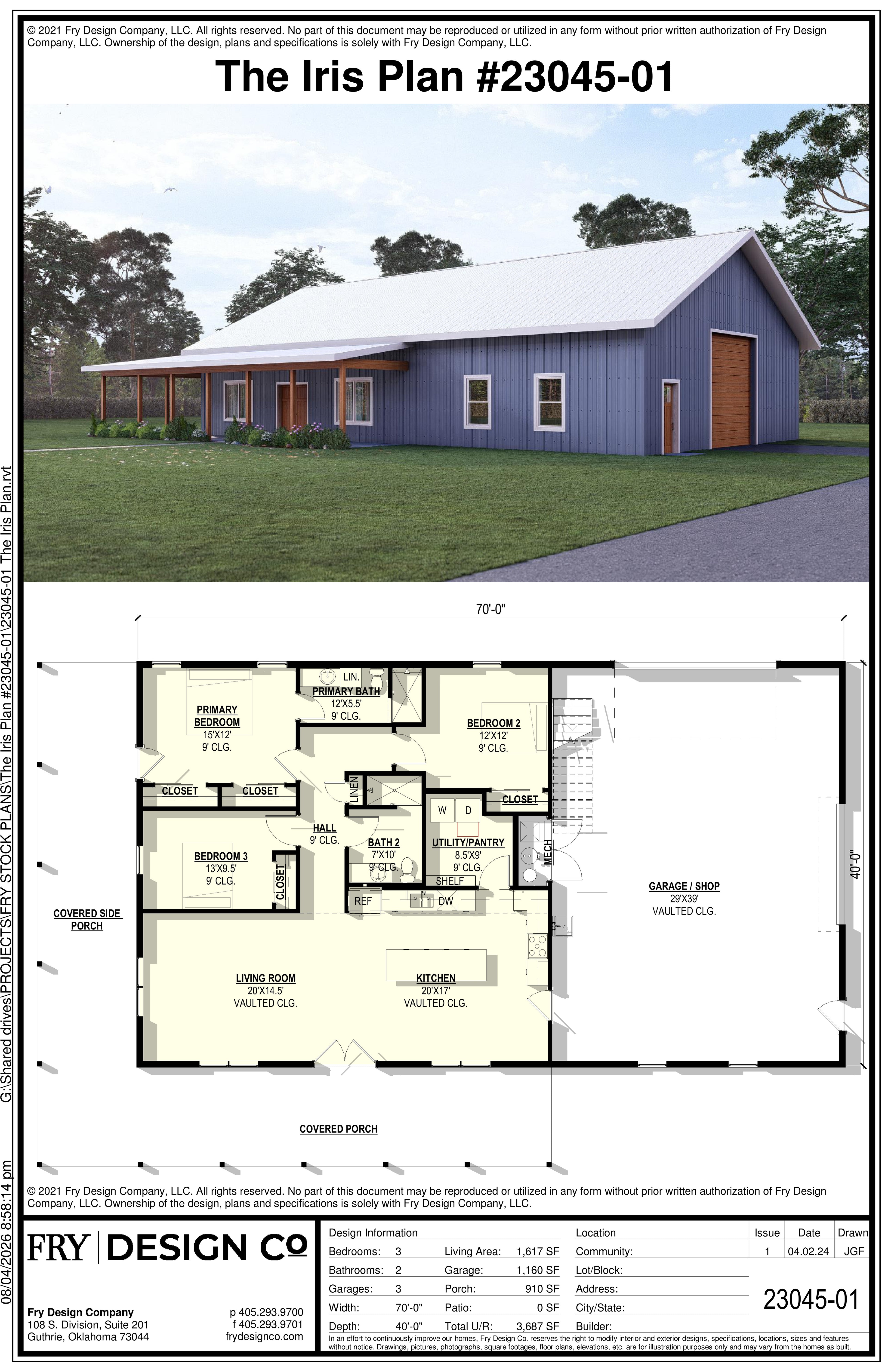 Iris Plan (3/2/3 1,617 SF)