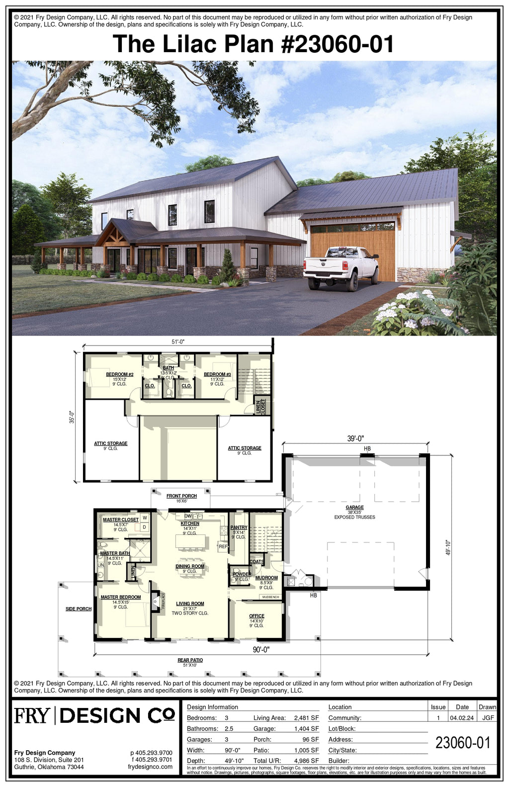 Lilac Plan (3/2.5/3 2,481 SF)
