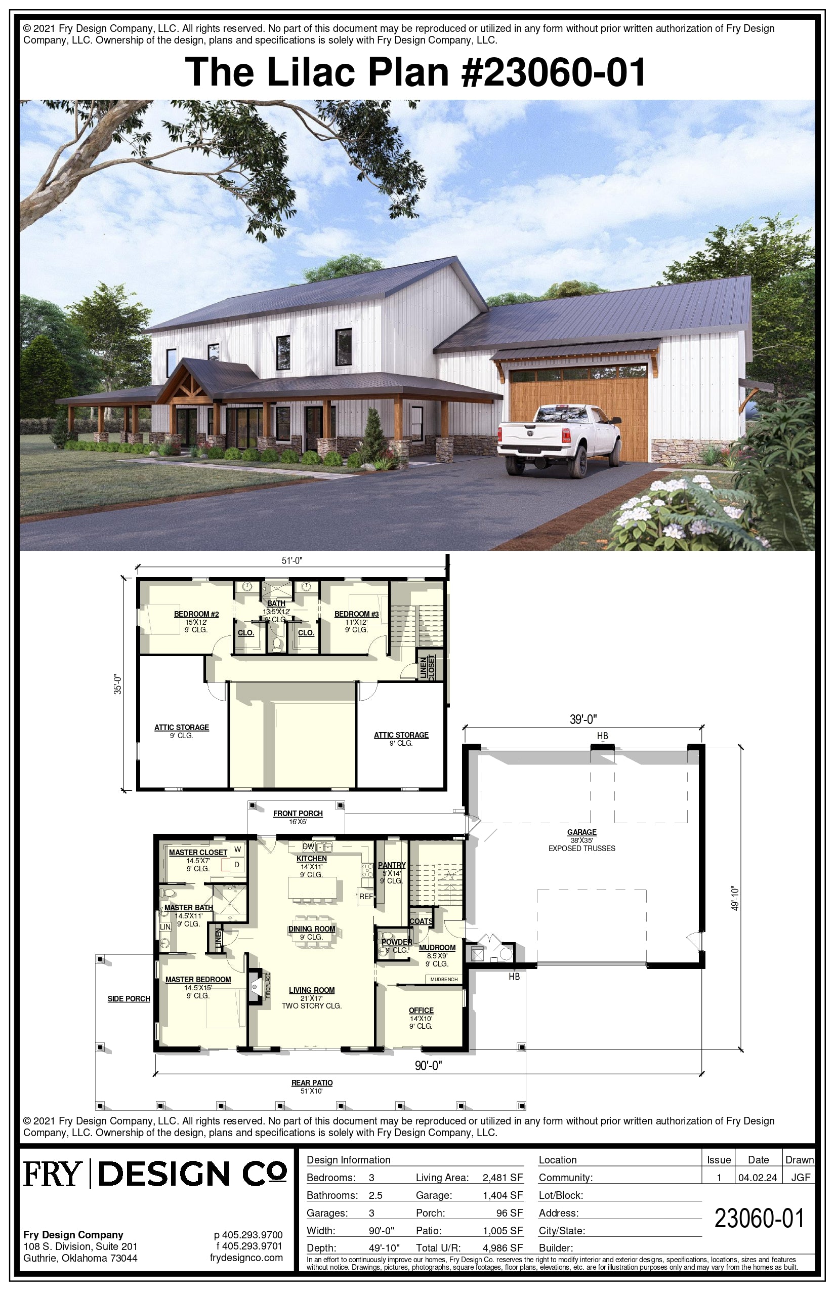 Lilac Plan (3/2.5/3 2,481 SF)