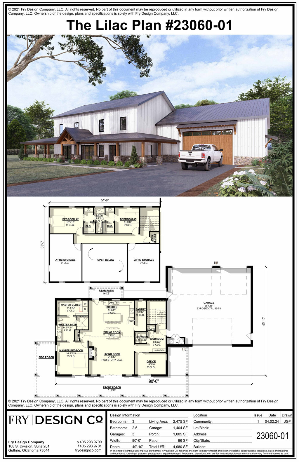 Lilac Plan (3/2.5/3 2,475 SF)