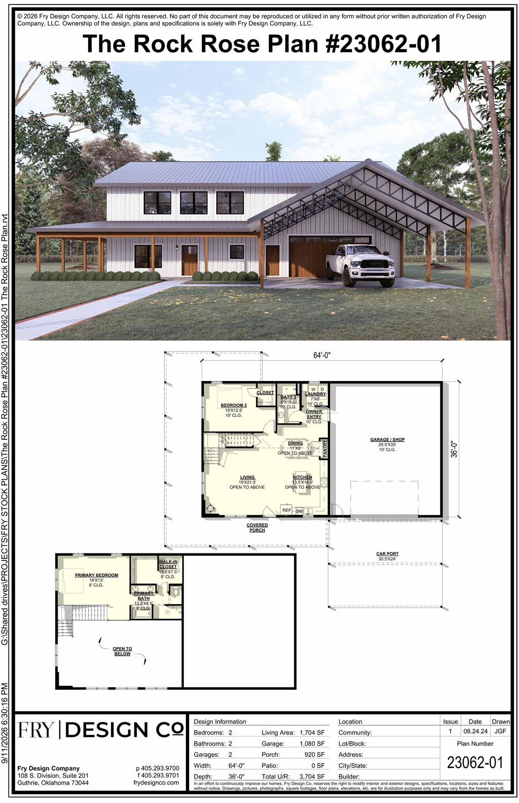 Rock Rose Plan (2/2/2 1,704 SF)