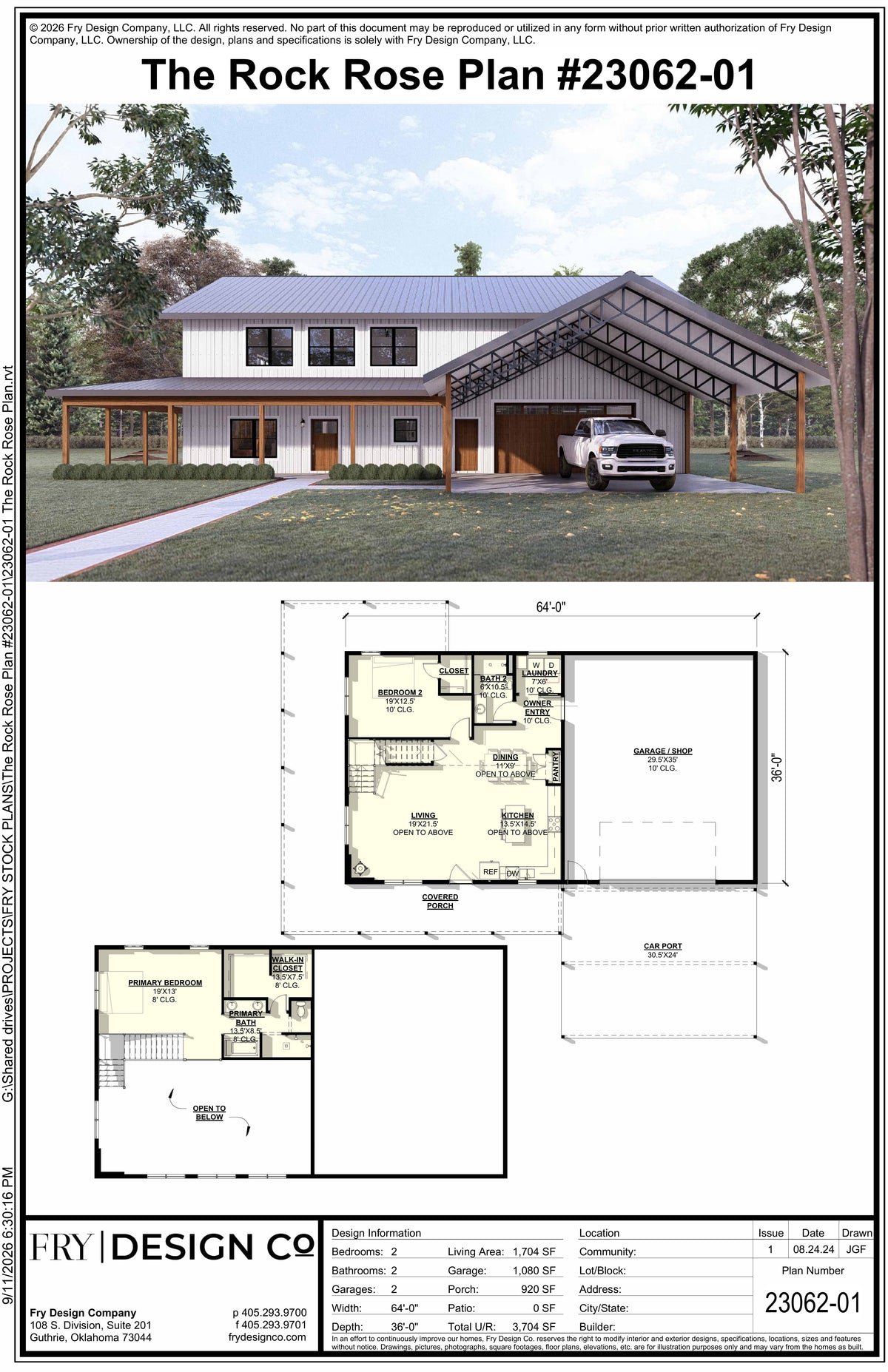Rock Rose Plan (2/2/2 1,704 SF)