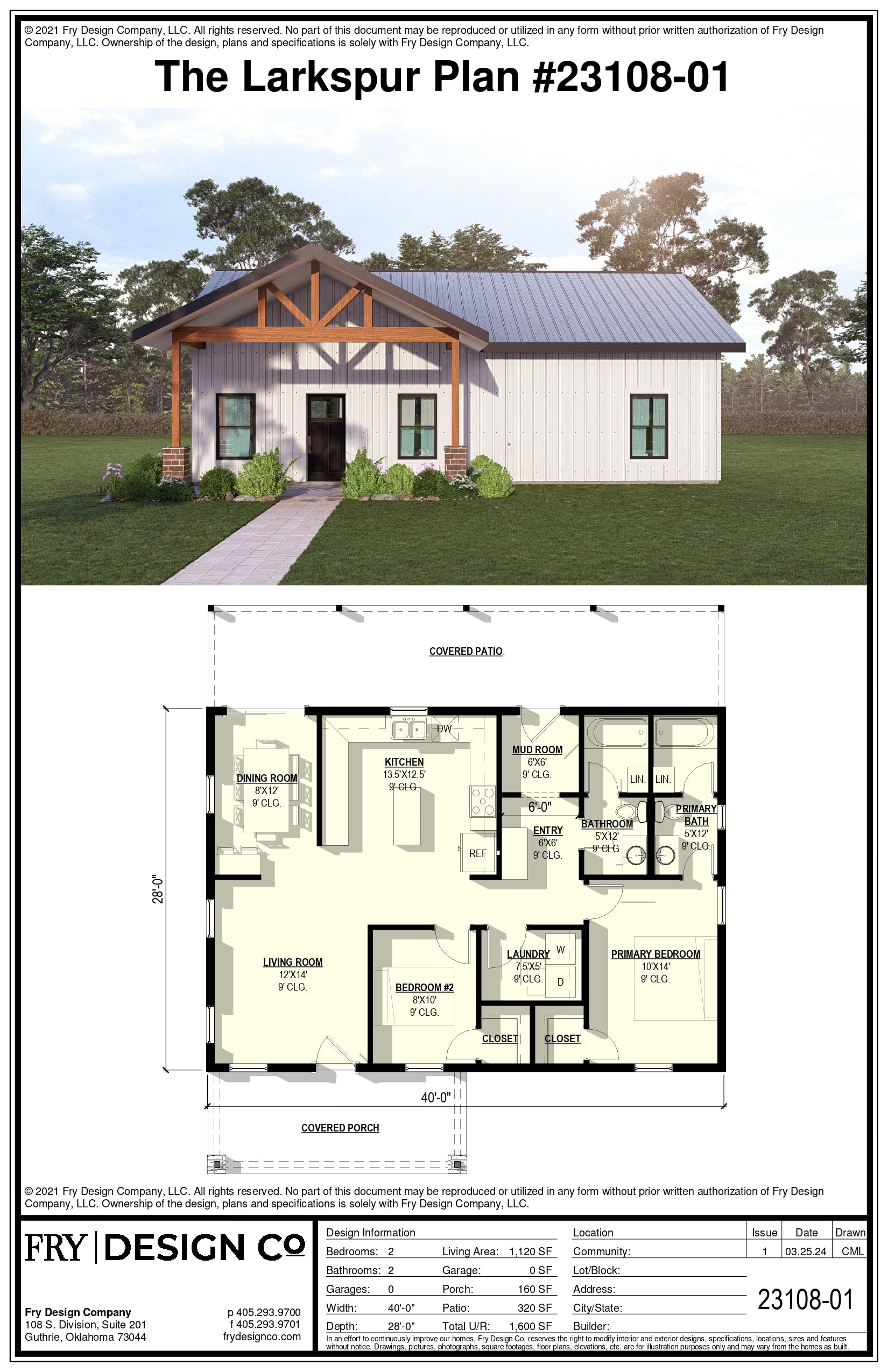 Larkspur Plan (2/2/0 1,120 SF)
