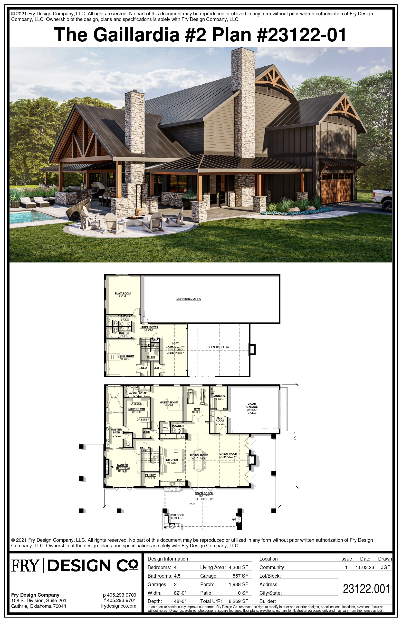 Gaillardia #2 Plan (4/4.5/2 4,308 SF)