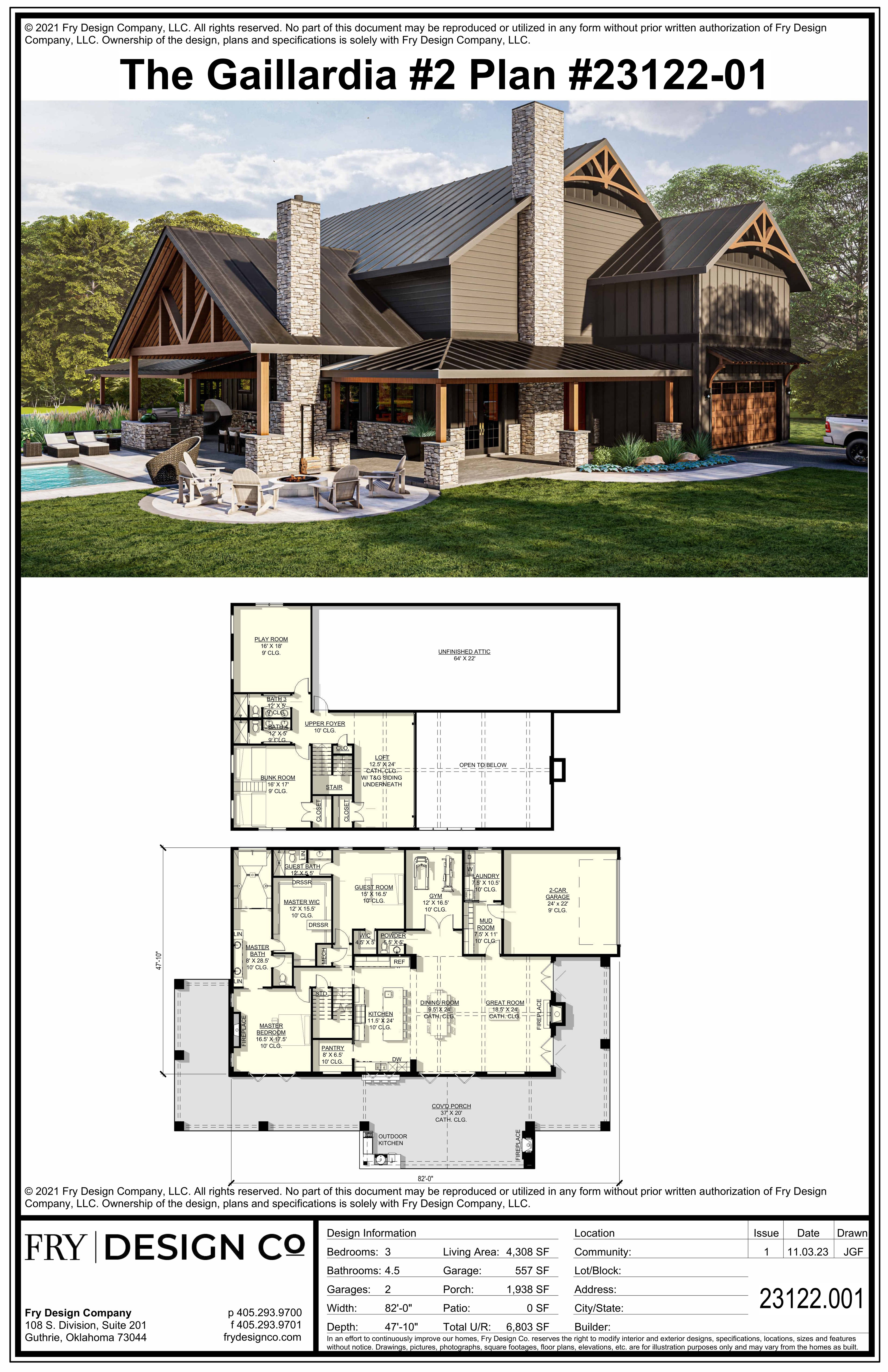 Gaillardia #2 Plan (3/4.5/2 4,308 SF)
