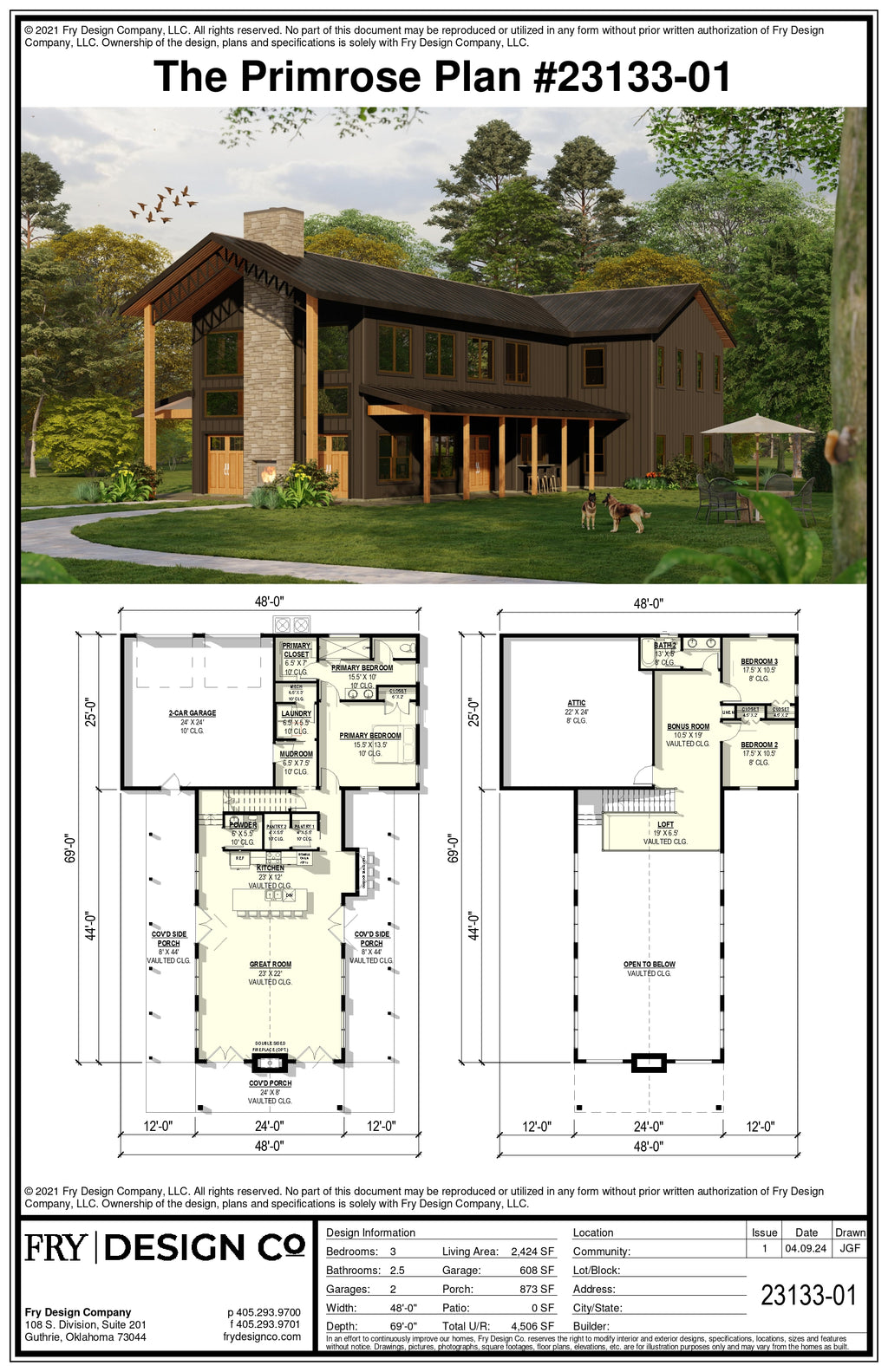 Primrose Plan (3/2.5/2 2,424 SF)