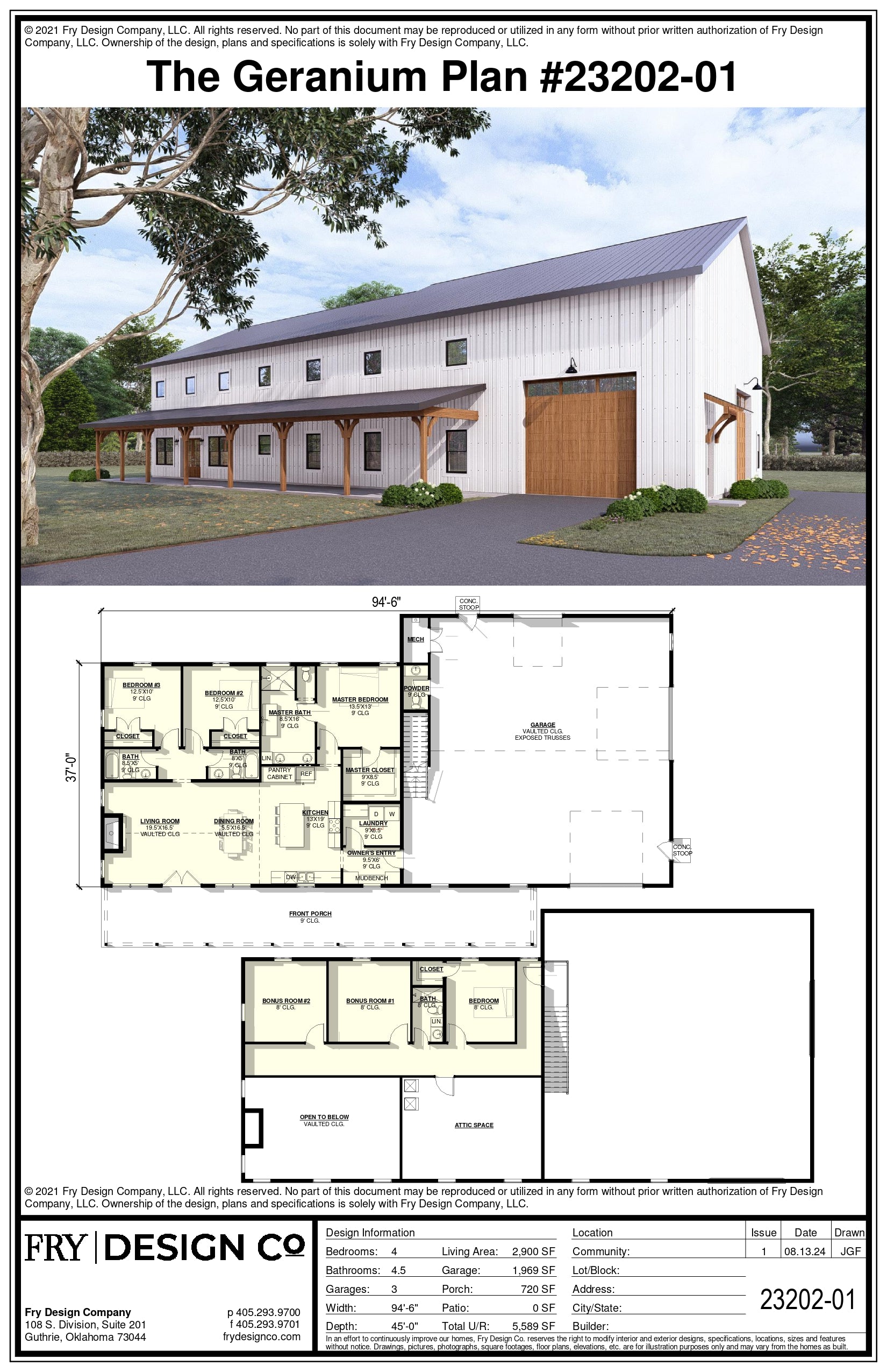 Geranium Plan (4/4.5/3 2,900 SF)