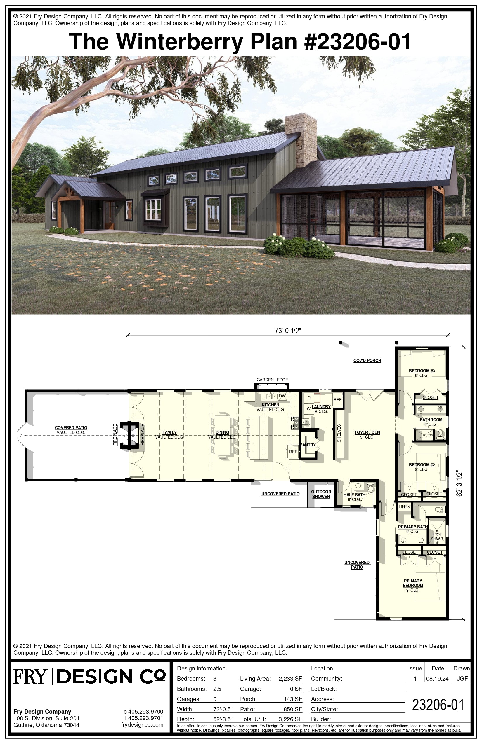 Winterberry Plan (3/2.5/0 2,233 SF)