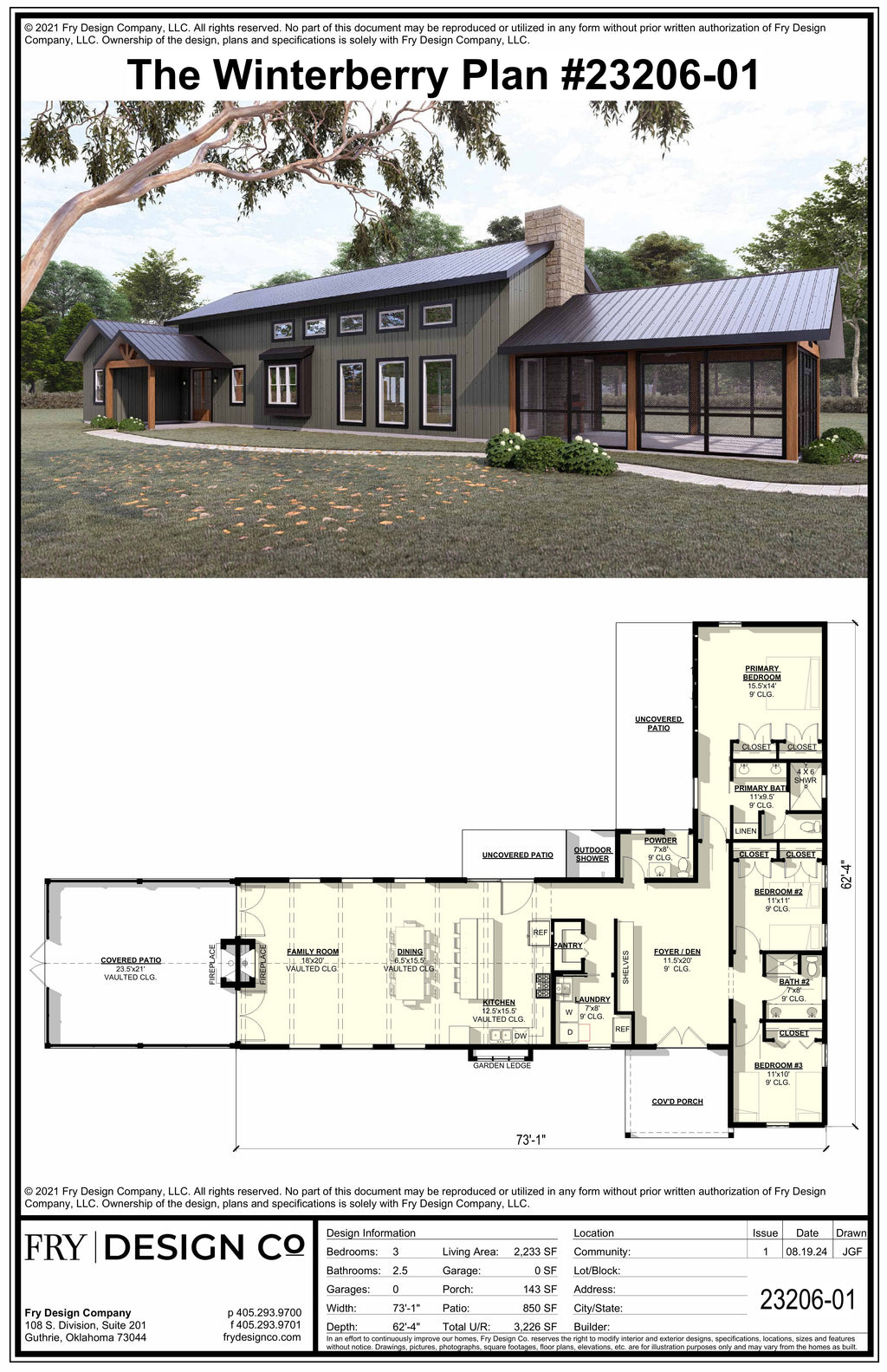 Winterberry Plan (3/2.5/0 2,233 SF)