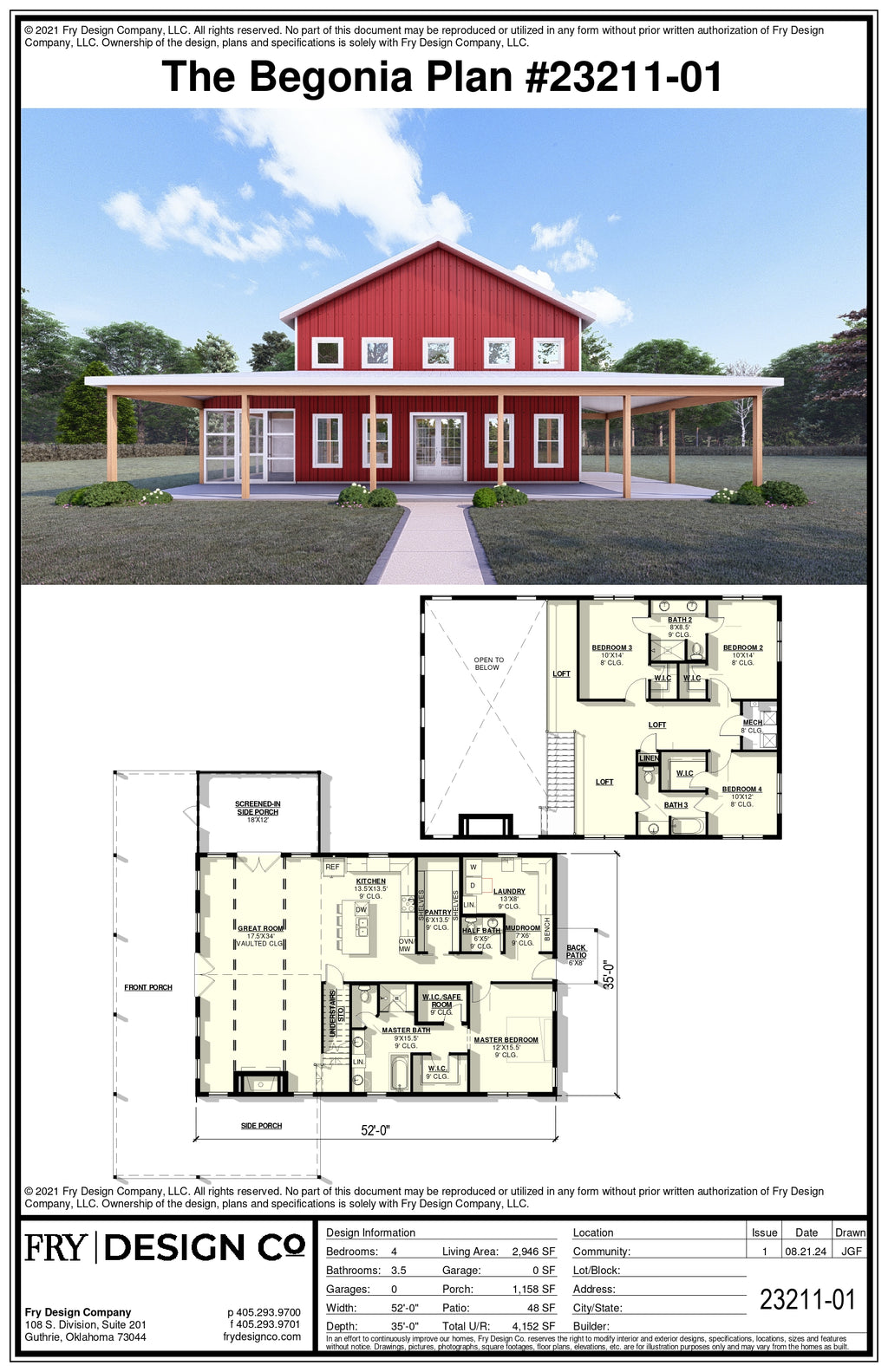 Begonia Plan (4/3.5/0 2,946 SF)