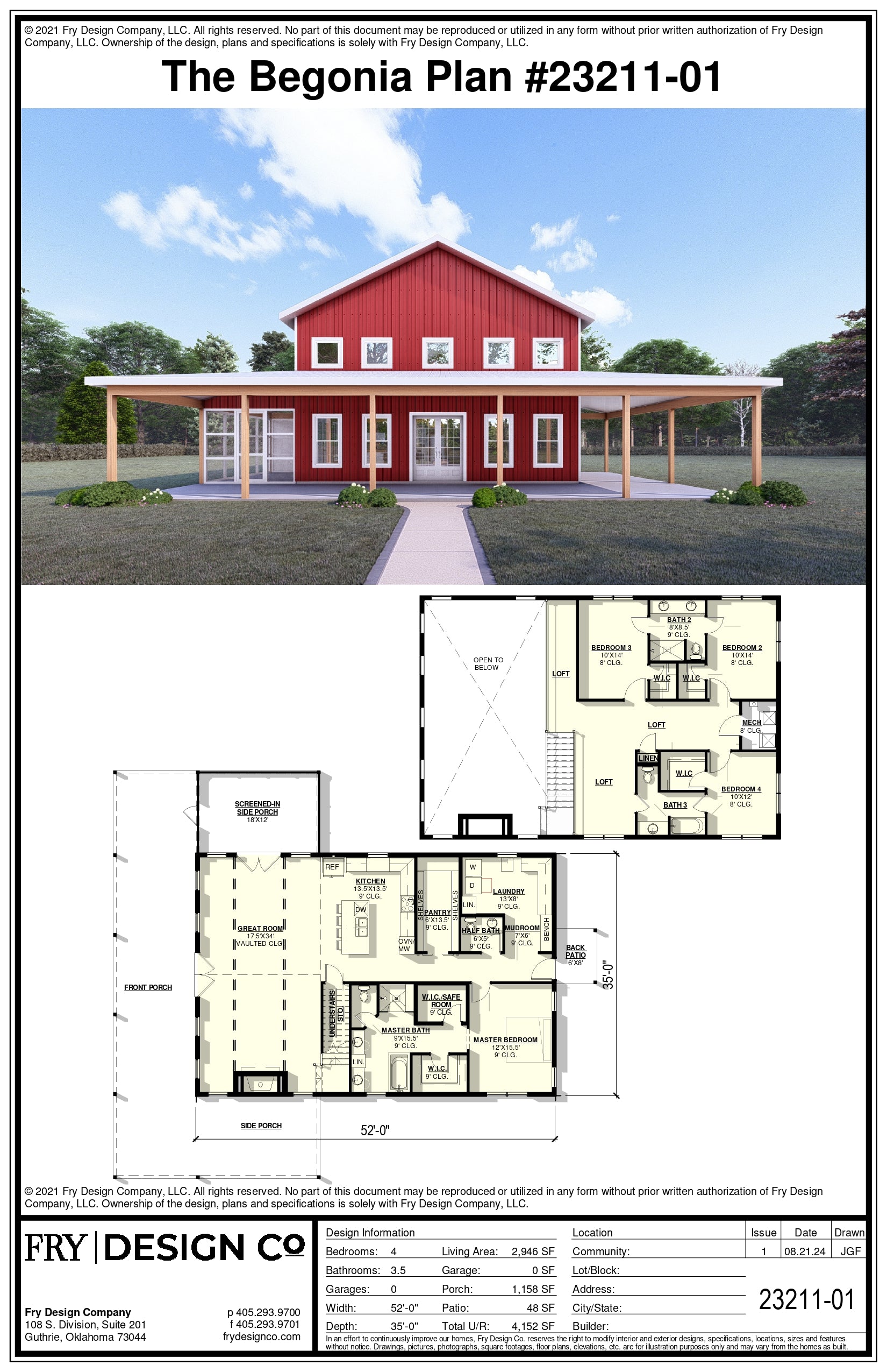 Begonia Plan (4/3.5/0 2,946 SF)