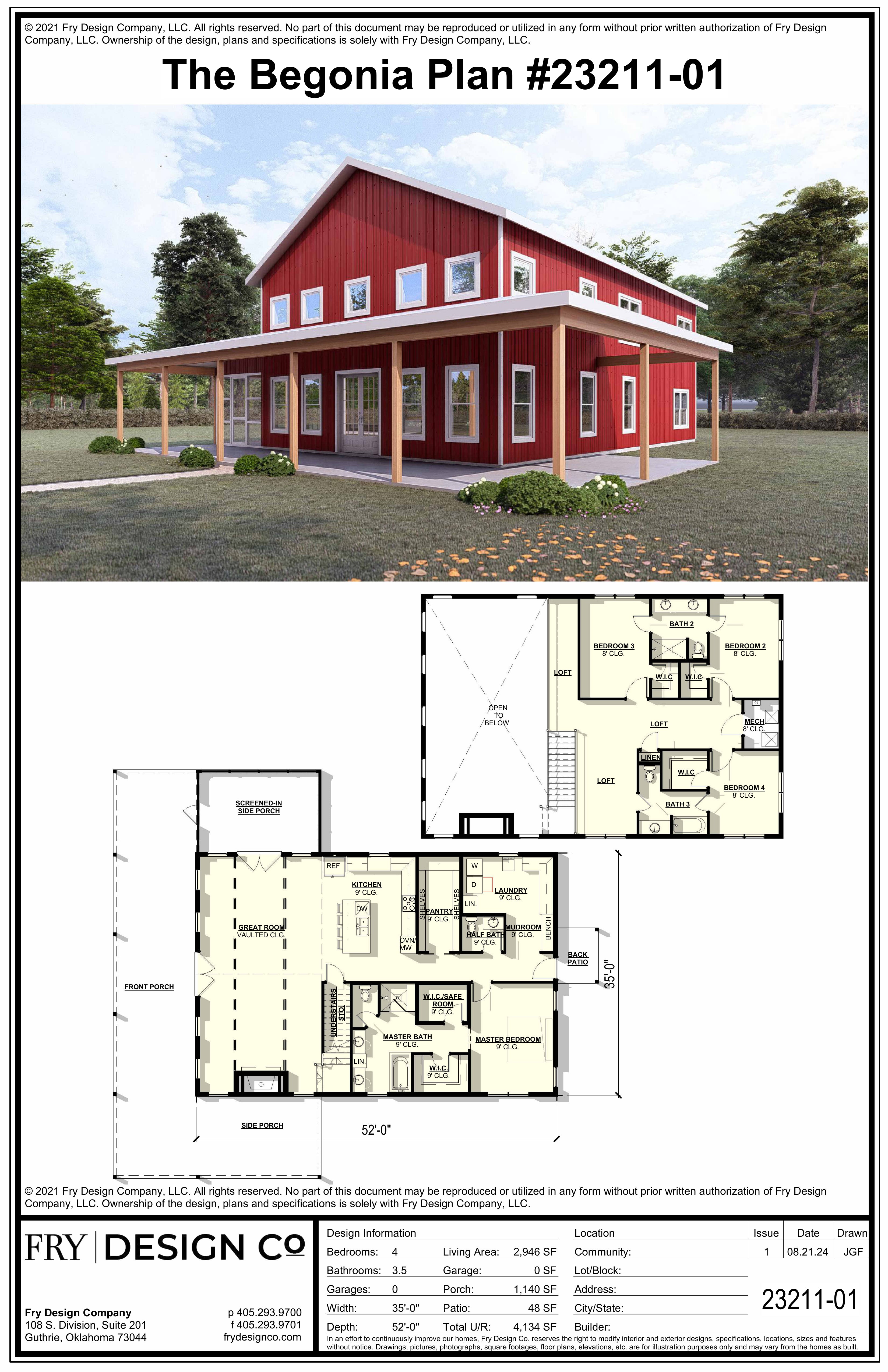 Begonia Plan (4/3.5/0 2,946 SF)