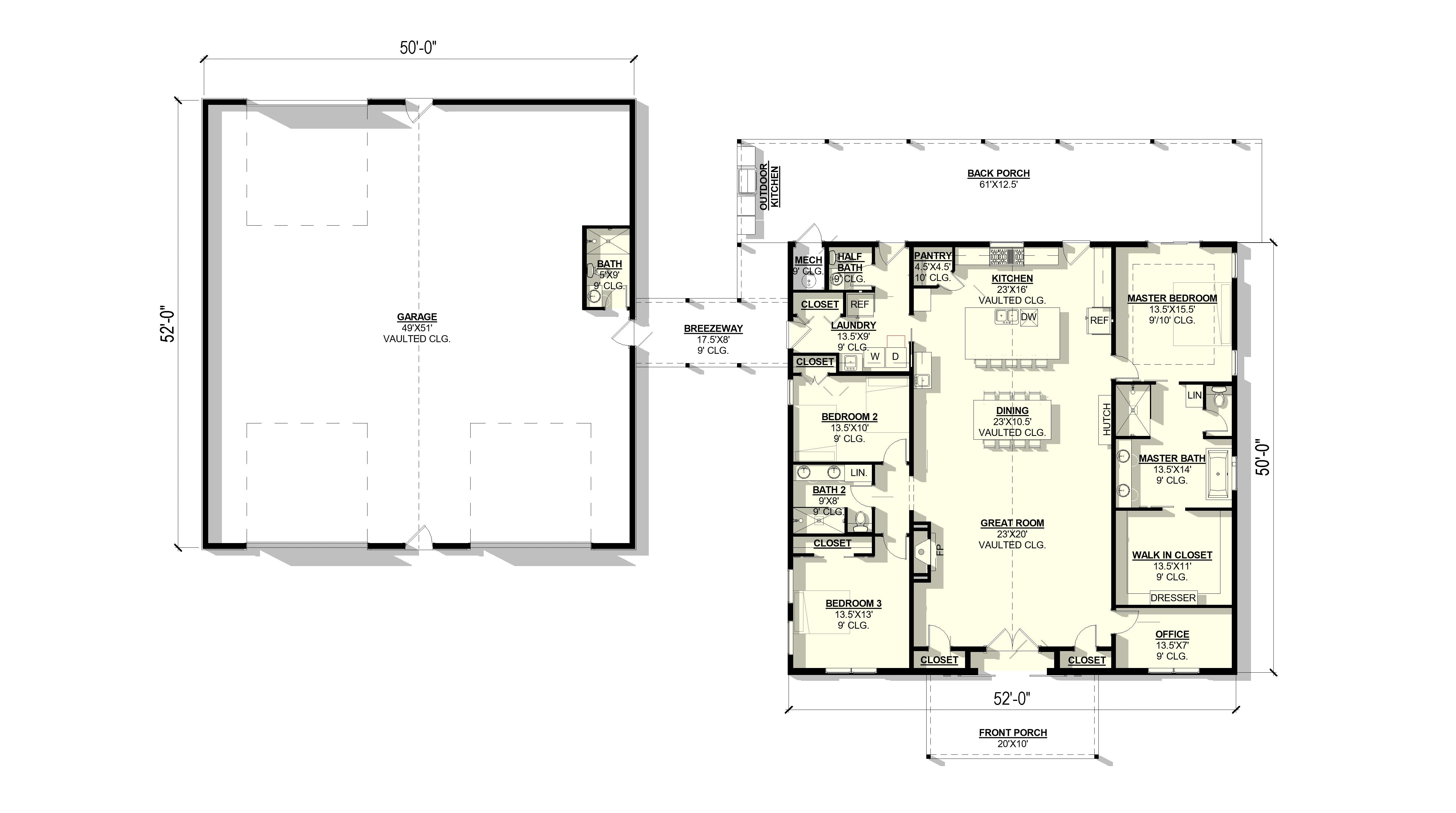 Baneberry Plan (3/3.5/3 2,552 SF)