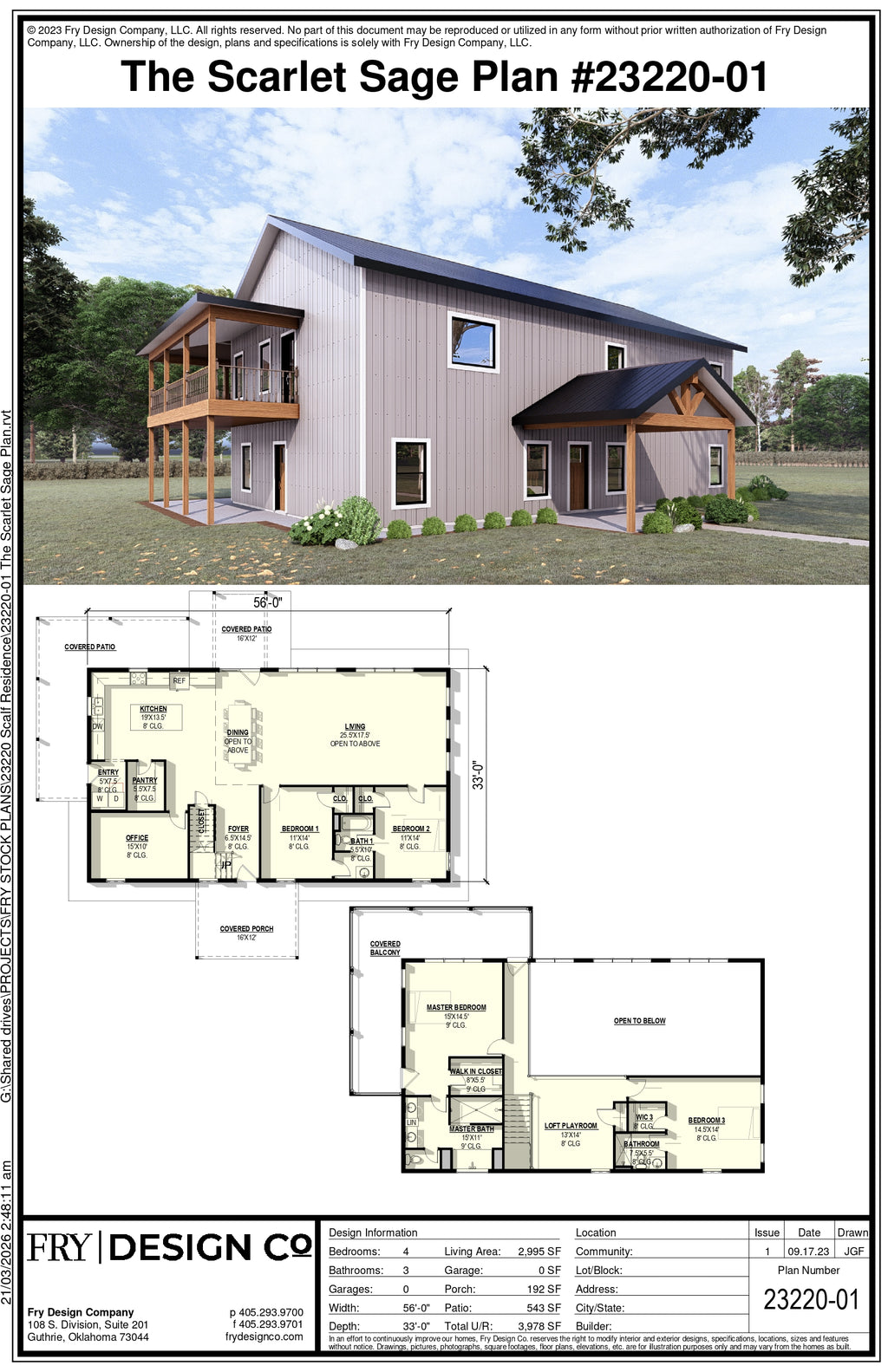 Scarlet Sage Plan (4/3/0 2,995 SF)