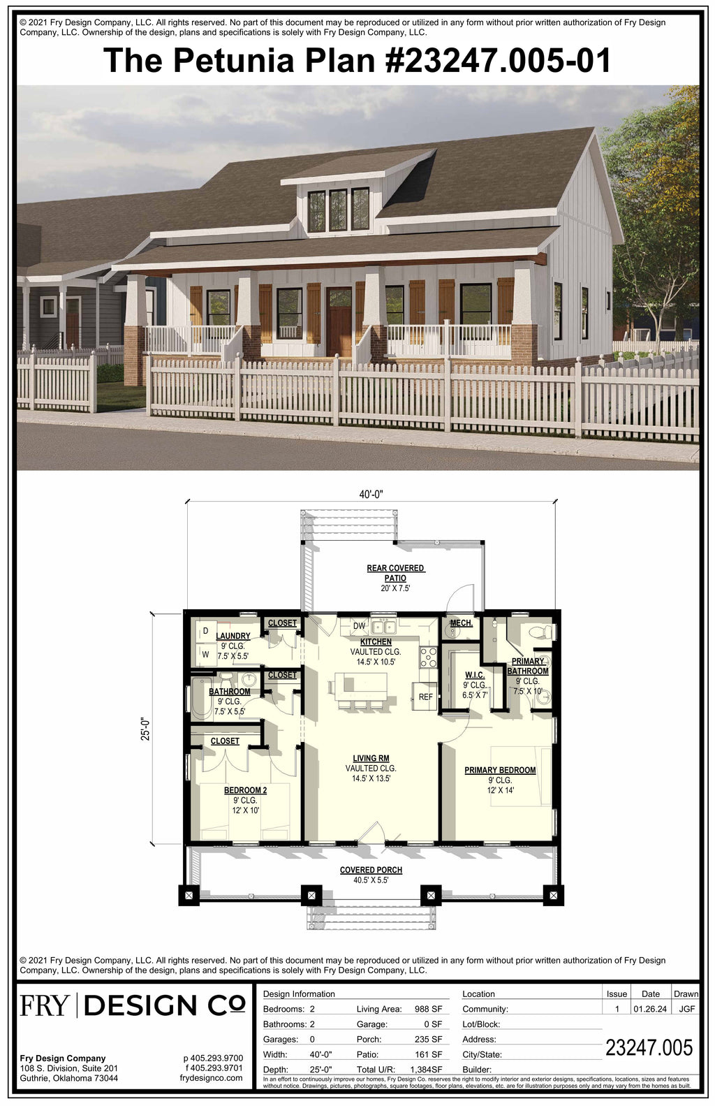 Petunia Plan (2/2/0 988 SF)