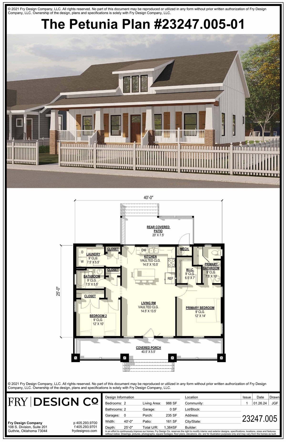 Petunia Plan (2/2/0 988 SF)