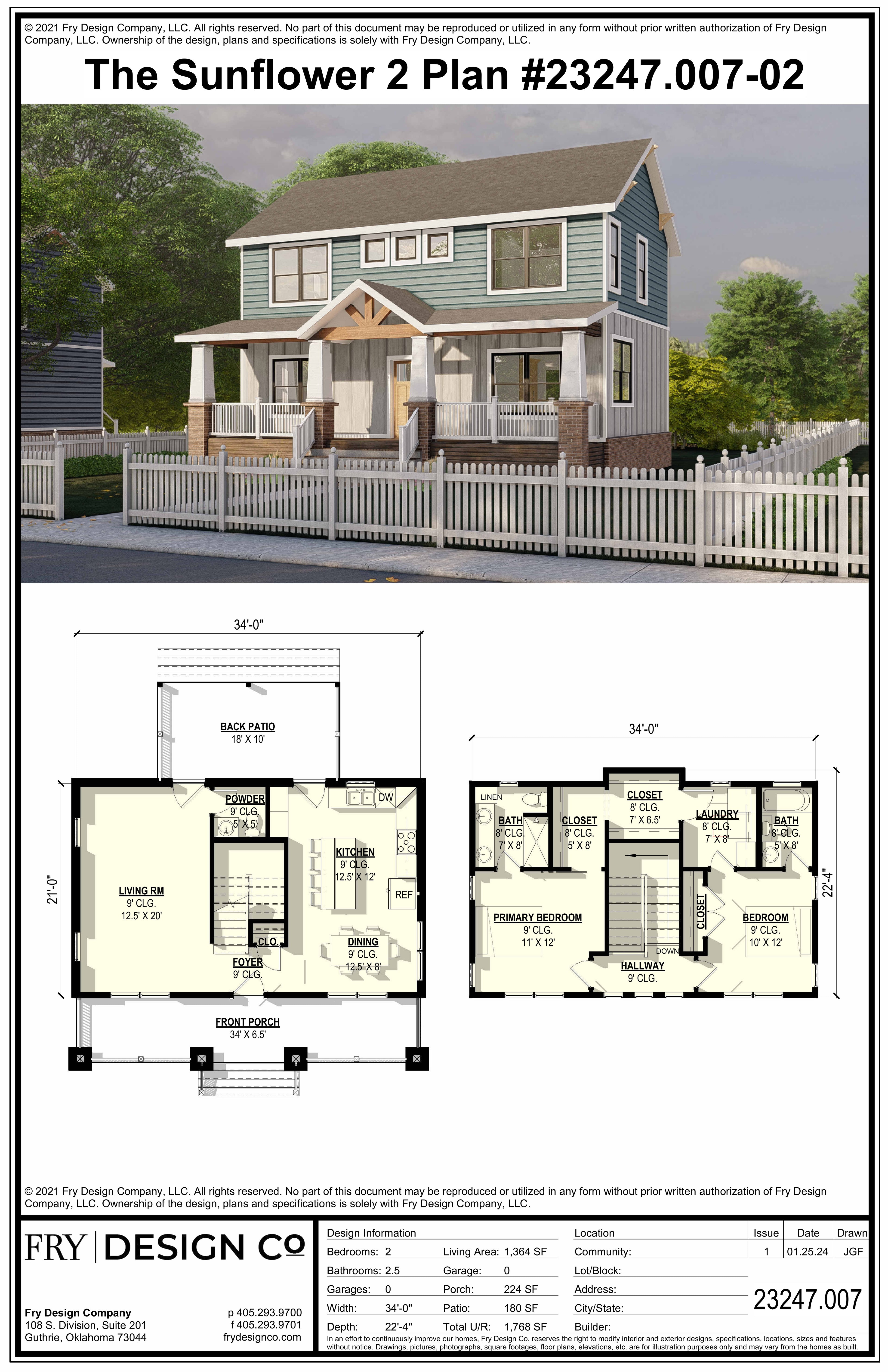 Sunflower #2 Plan (2/2.5/0 1,364 SF)
