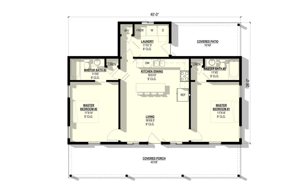 Mayflower Plan (2/2/0 896 SF)
