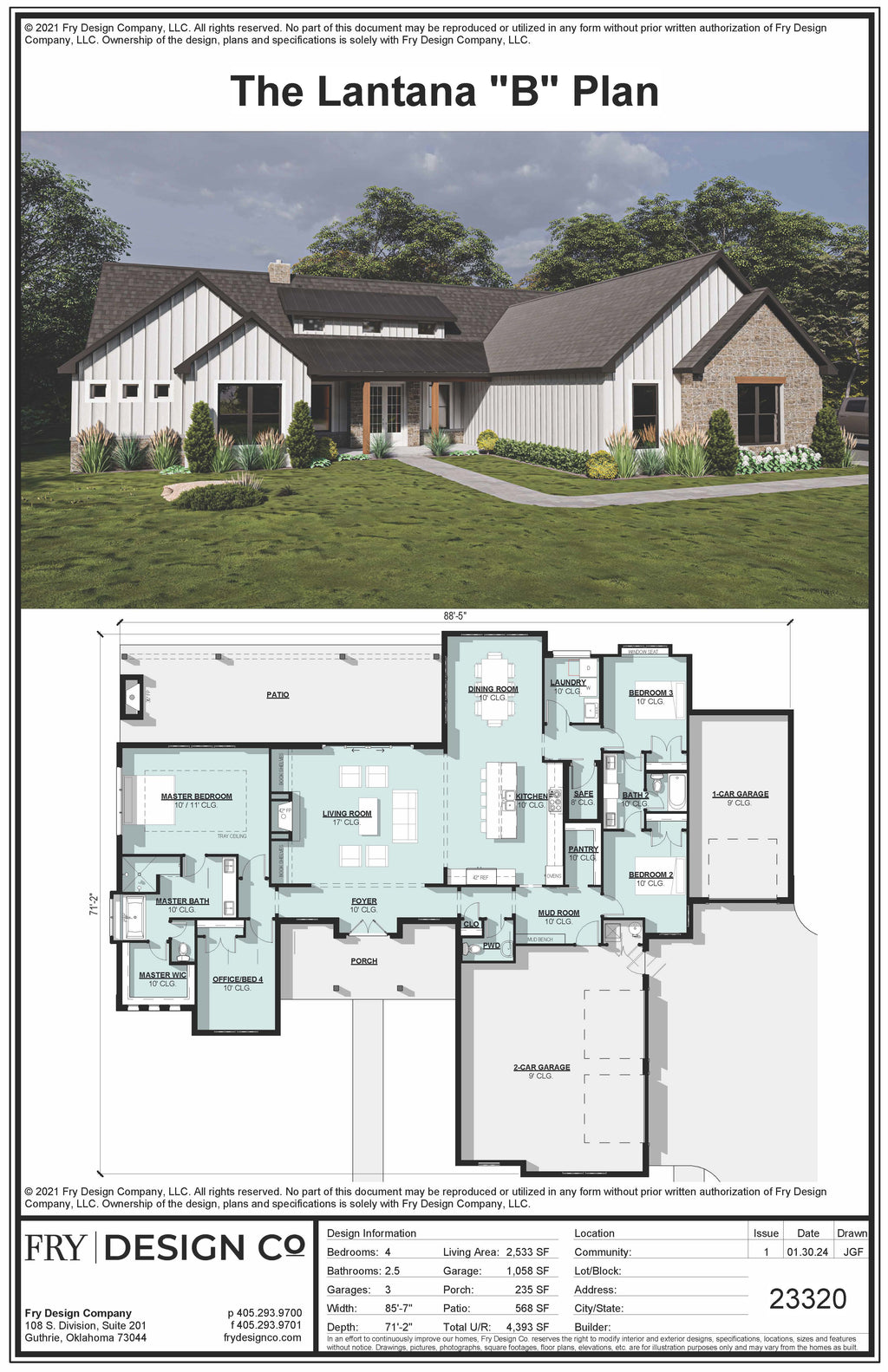 Lantana B Plan (4/2.5/2 2,533 SF)