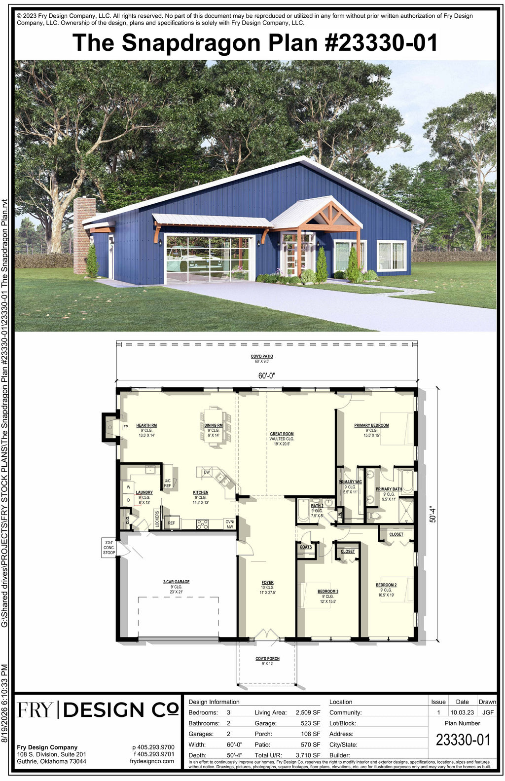 Snapdragon Plan (3/2/2 2,509 SF)