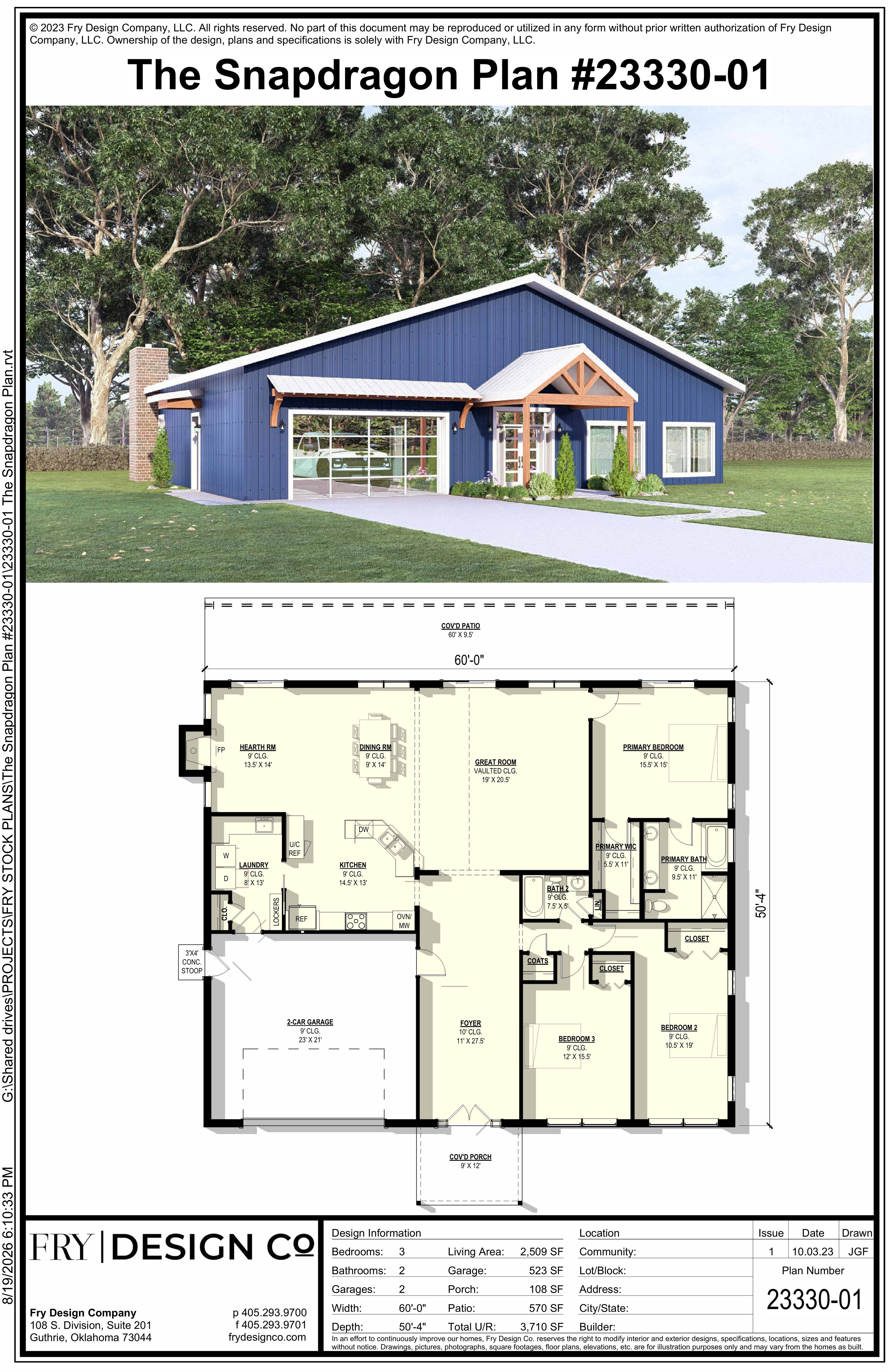 Snapdragon Plan (3/2/2 2,509 SF)